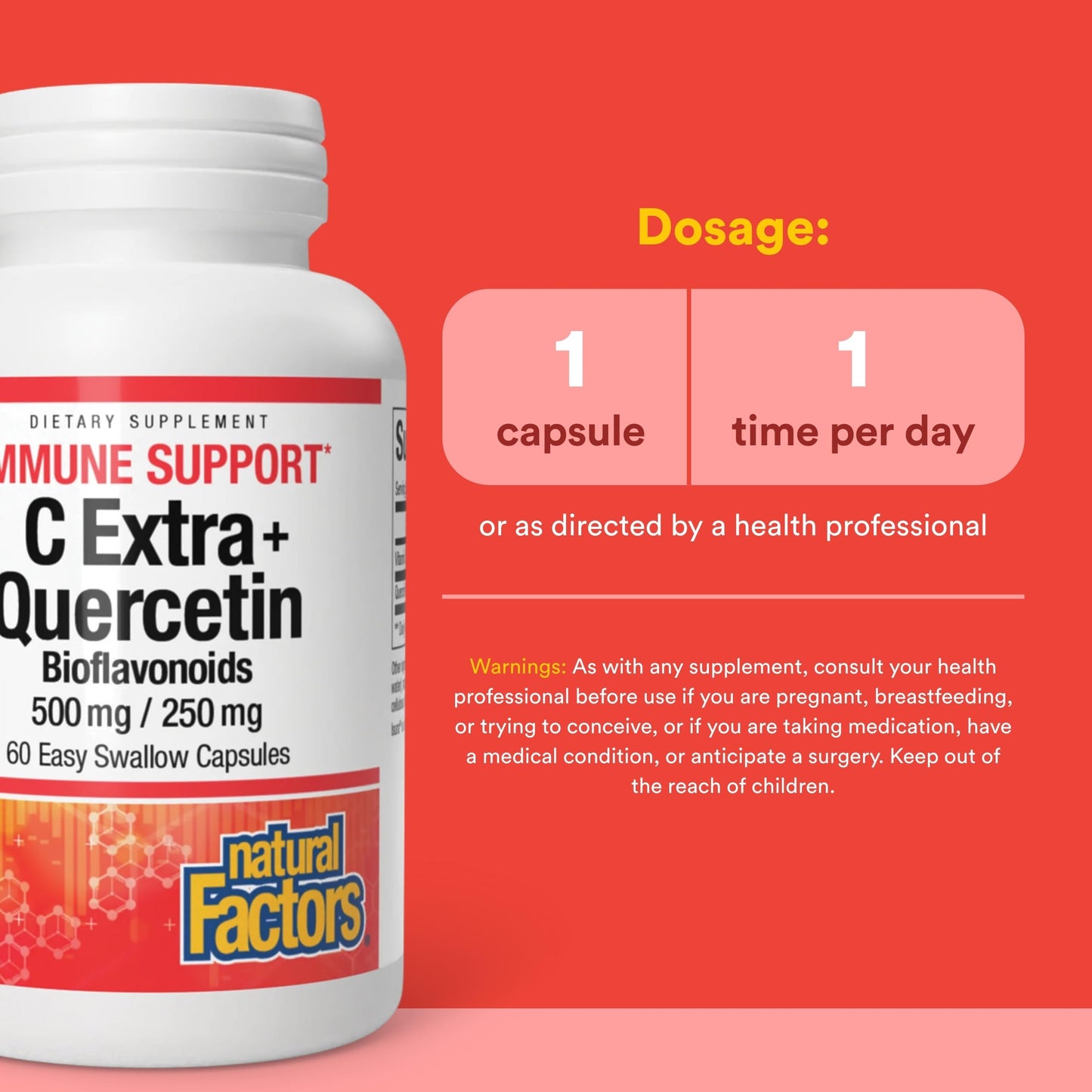 Natural Factors C Extra + Quercetin Bioflavonoids Capsule 60 Count