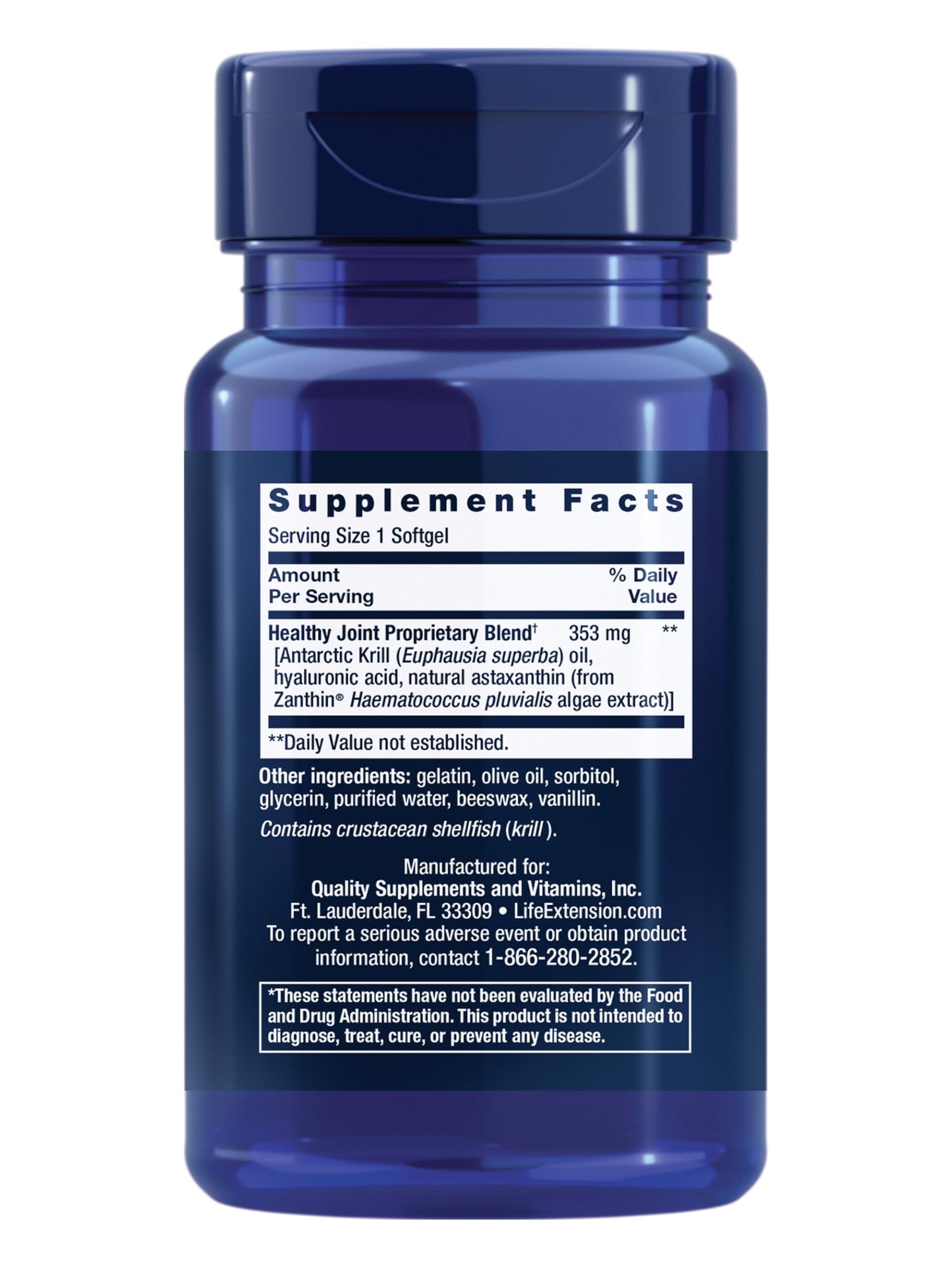 Life Extension Krill Healthy Joint Formula Softgels, 30