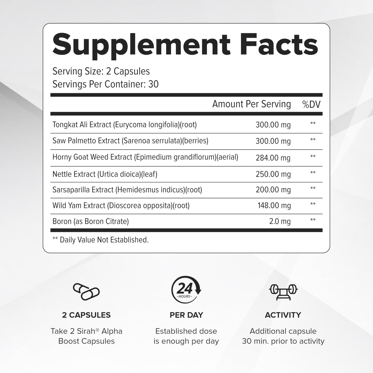 SIRAH Testosterone Booster for Men 120 Capsules