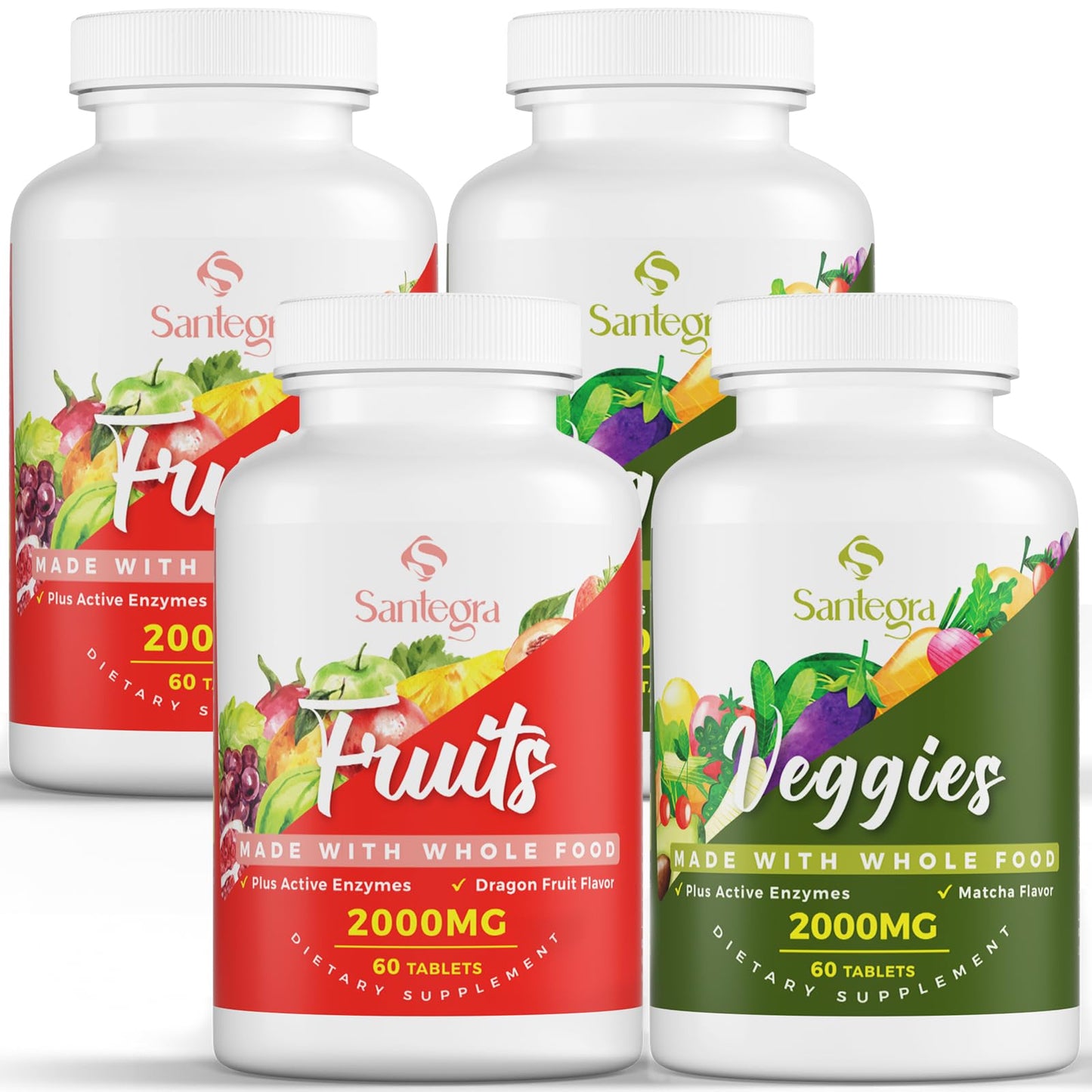 Santegra 2000 MG Fruit and Veggies Supplement 240 Tablets