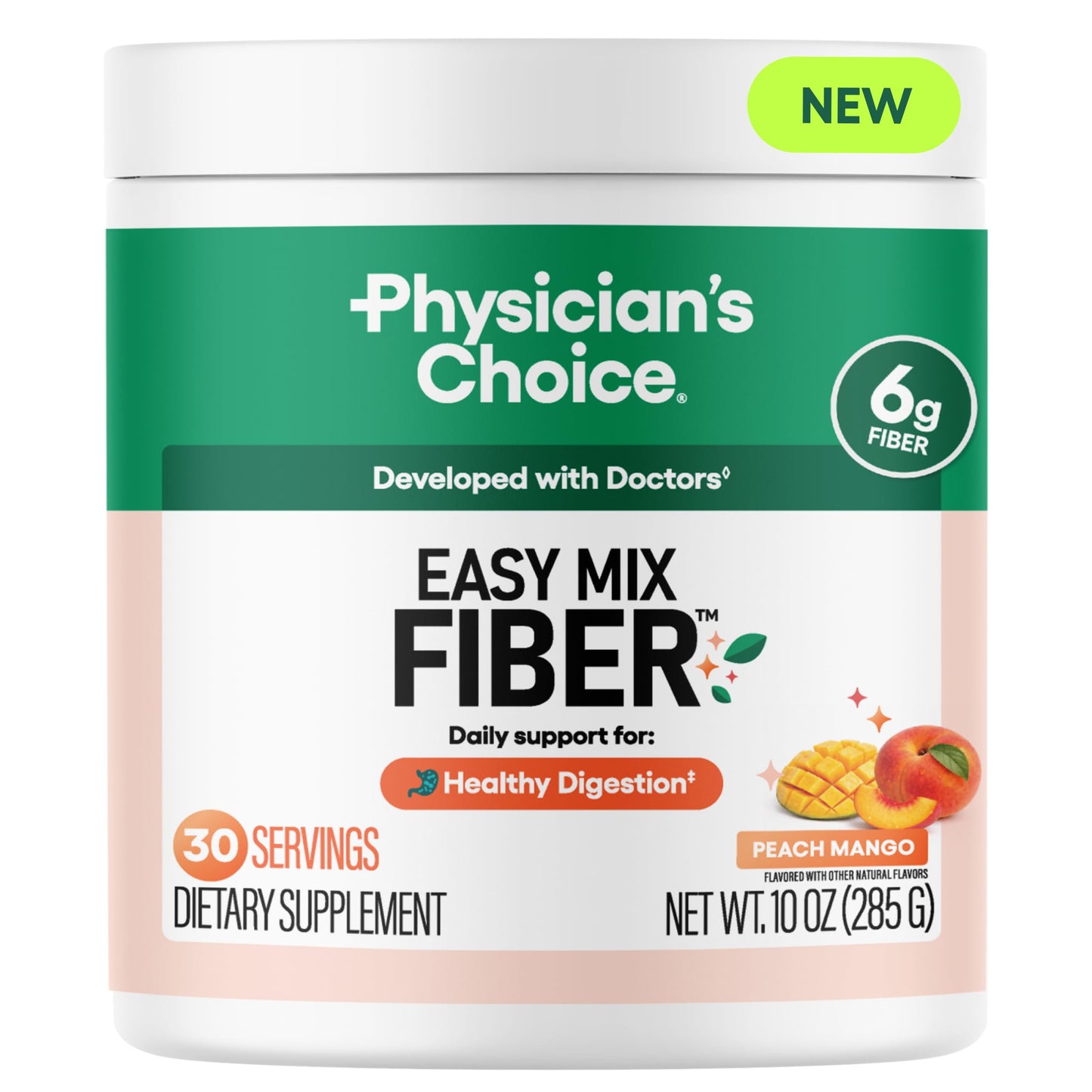 Physician's CHOICE Easy Mix Fiber Powder for GLP-1 Support - 10 Servings
