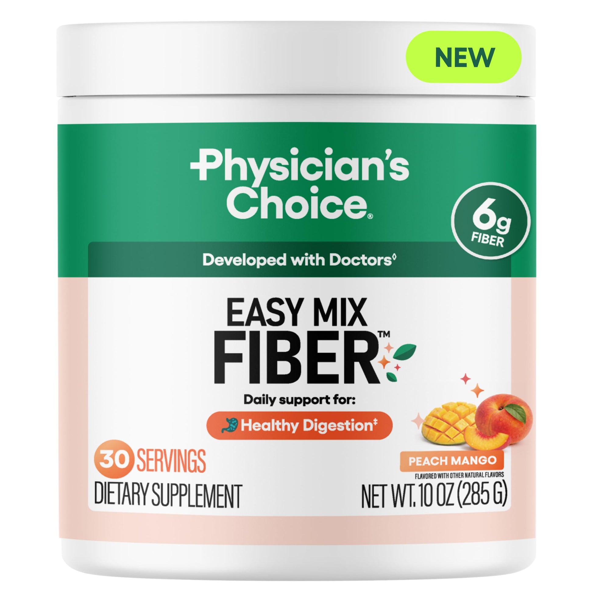 Physician's CHOICE Easy Mix Fiber Powder for GLP-1 Support - 10 Servings