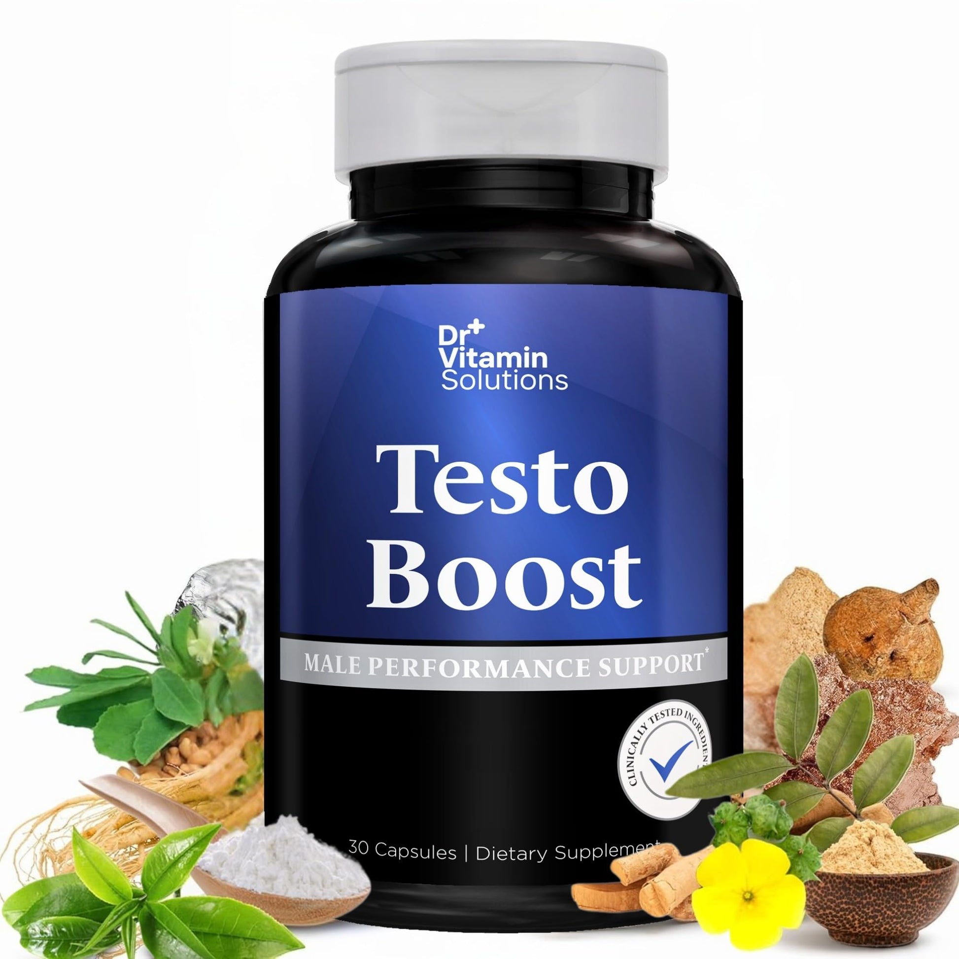 DR VITAMIN SOLUTIONS Testosterone Booster Capsules, 30 Count