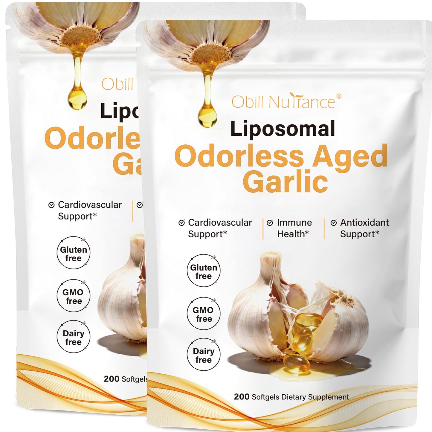 Obill NuTrance Aged Garlic Extract Softgels, 400 Count