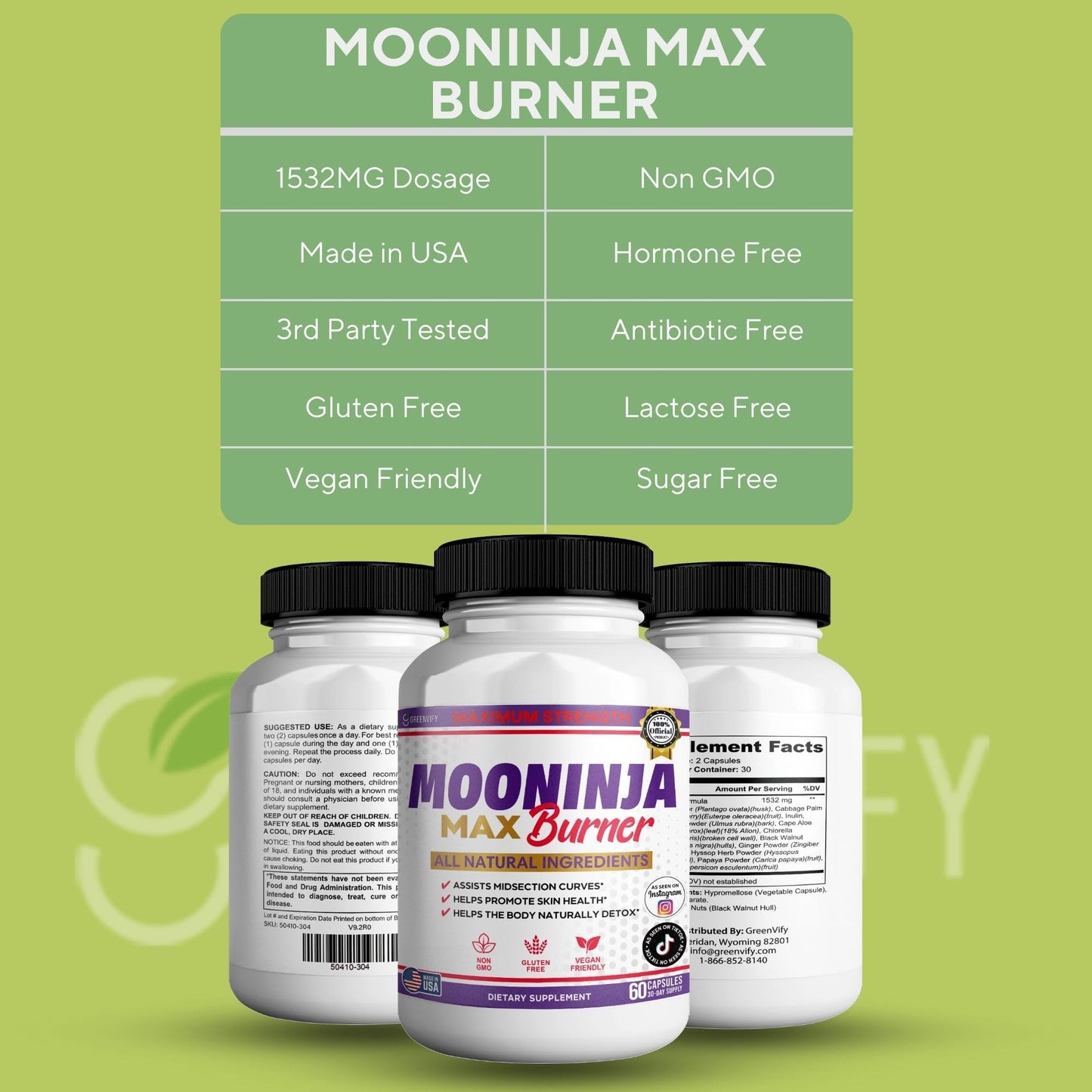 GREENVIFY Mooninja Max Burner Capsule, 60 Capsules