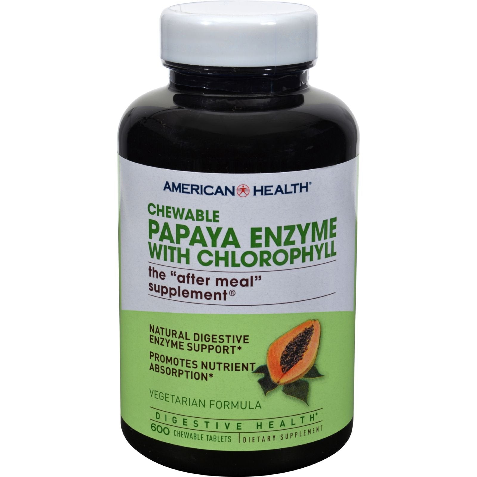 VFFWBB American Health Papaya Enzyme With Chlorophyll Chewable Tablets, 2400 Tablets