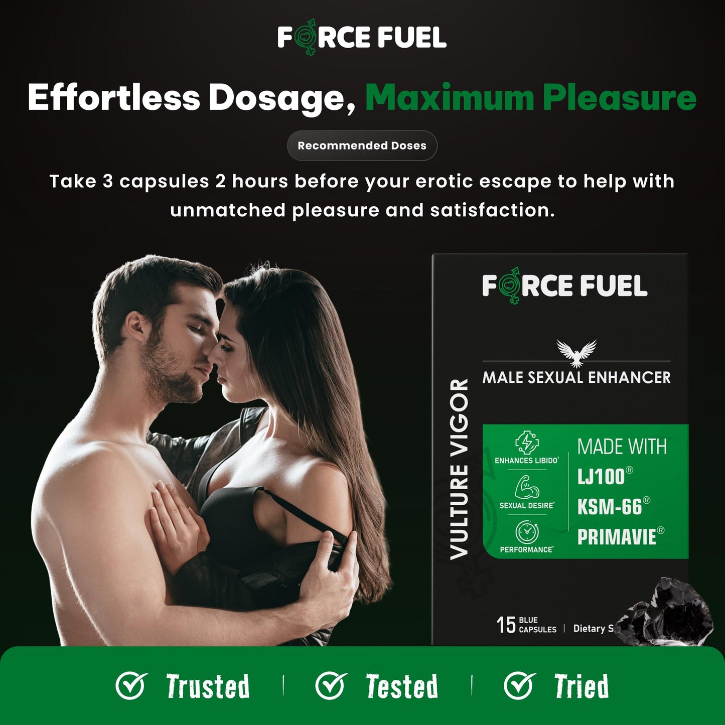 FORCE FUEL Sex Pills for Men Capsules, 15 Count