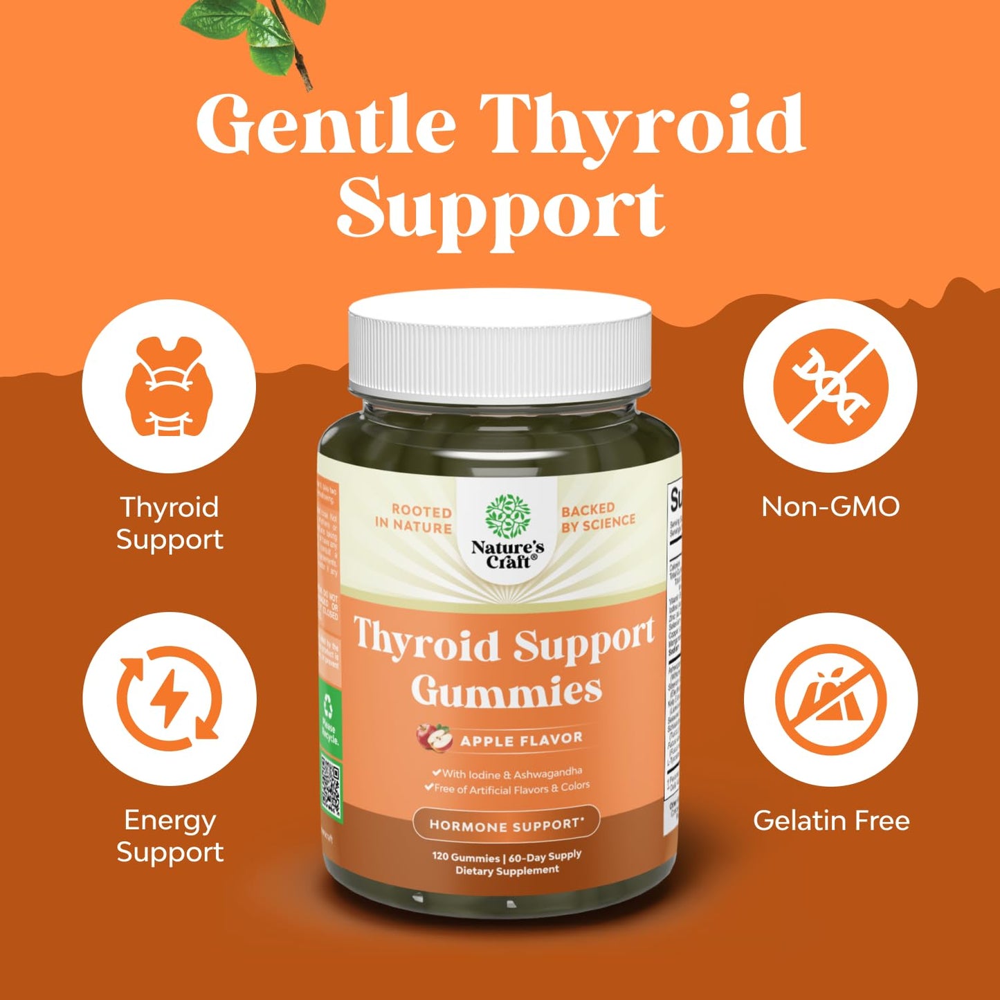 Natures Craft Thyroid Support Gummies, 120 Count