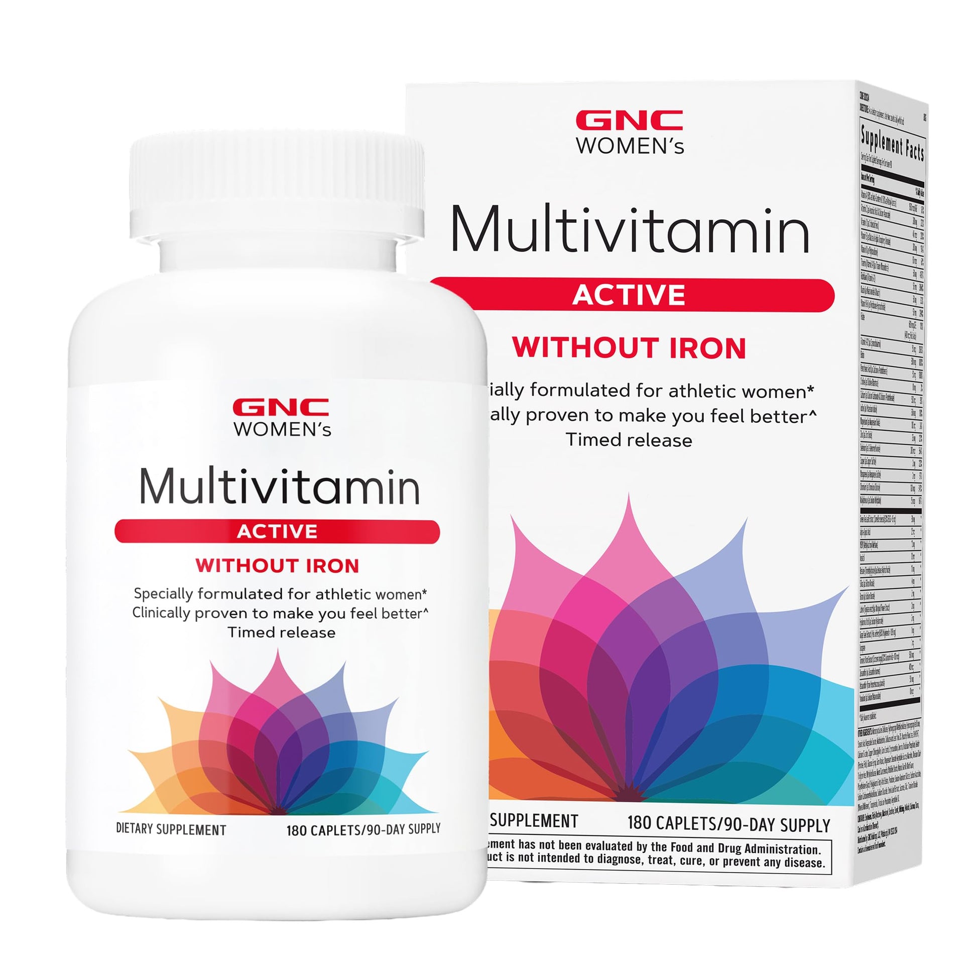 GNC Women's Multivitamin Active Without Iron, Joint Health Caplets, 180 Caplets