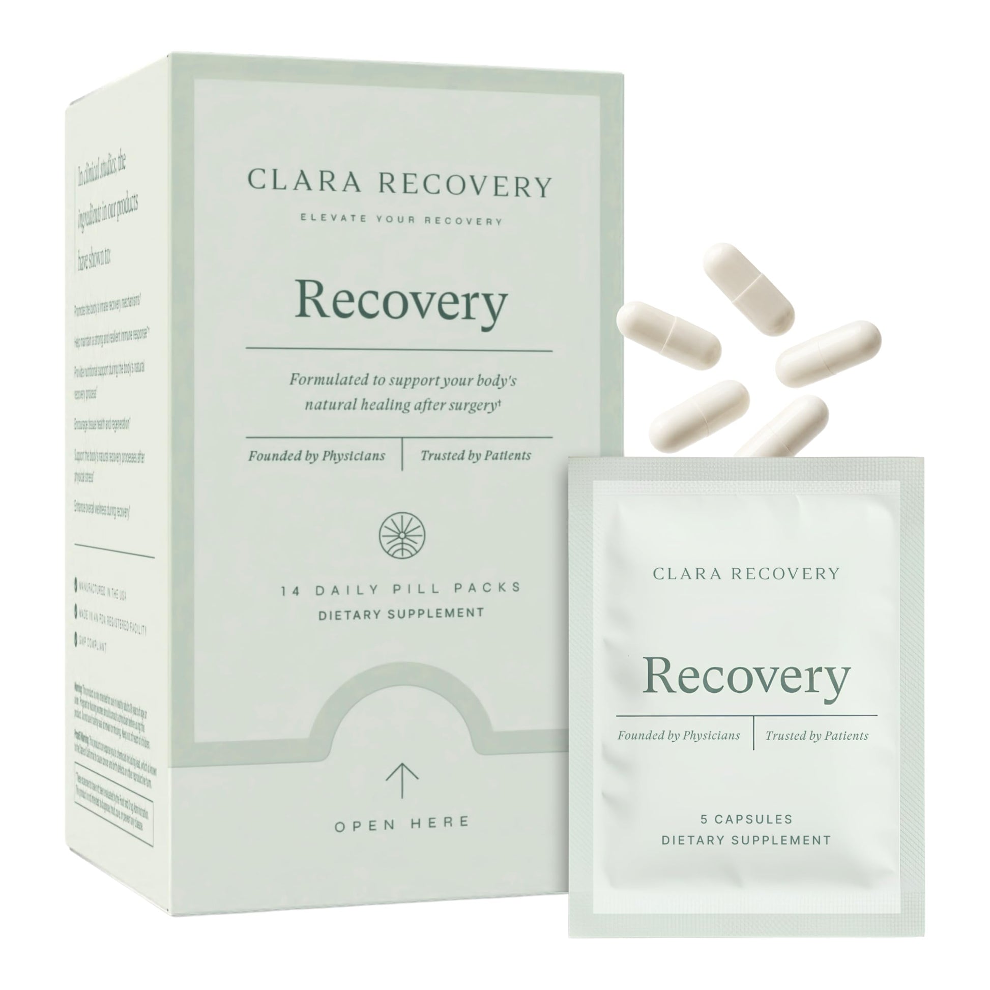 Clara Recovery Surgical Recovery Supplement Capsule 70 Count
