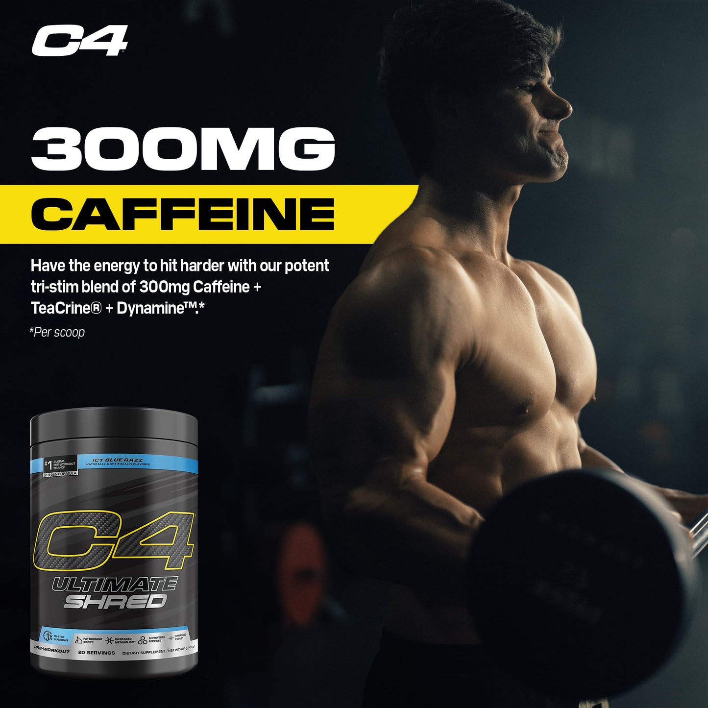 C4 Ultimate Shred Pre Workout Powder 11.1 Ounce
