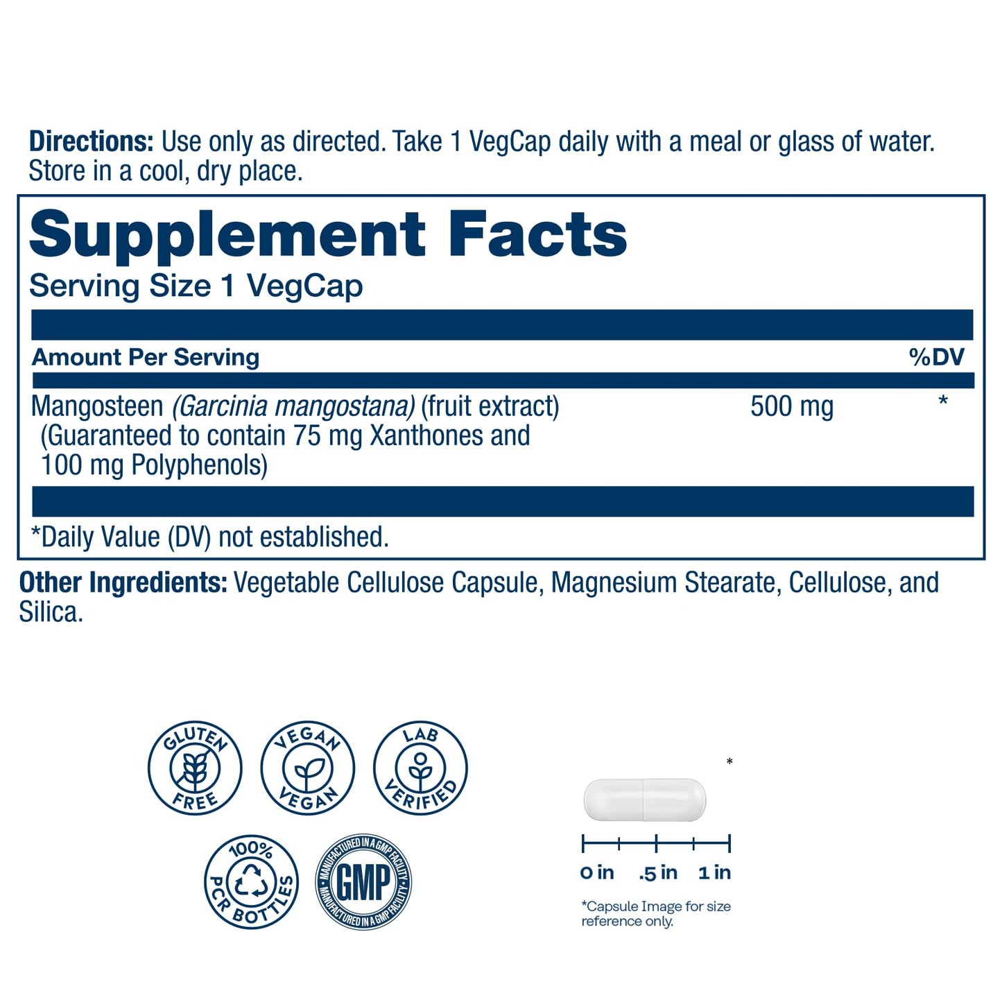 Solaray Mangosteen 500mg Capsules, 60 Capsules