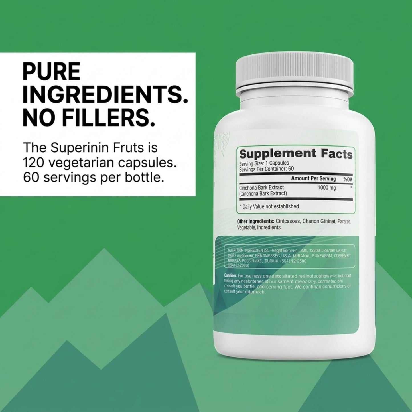 The Supermom Company Quinine Cinchona Bark Extract 1000 mg Capsules, 120 Count