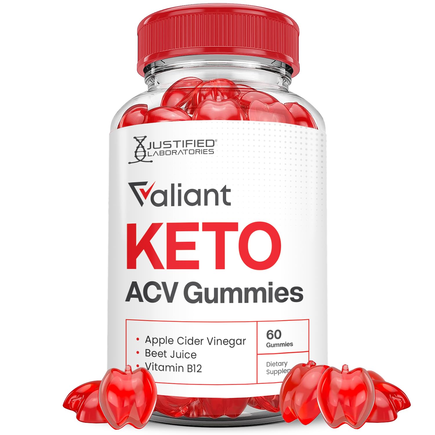 Justified Laboratories Valiant Keto ACV Gummies 60 Gummies