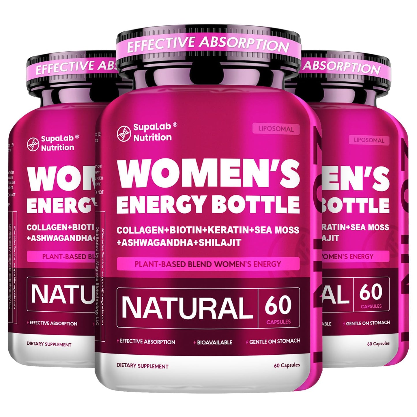 MEGNETA Women's Powerful Energy + Beauty Support Capsules 180