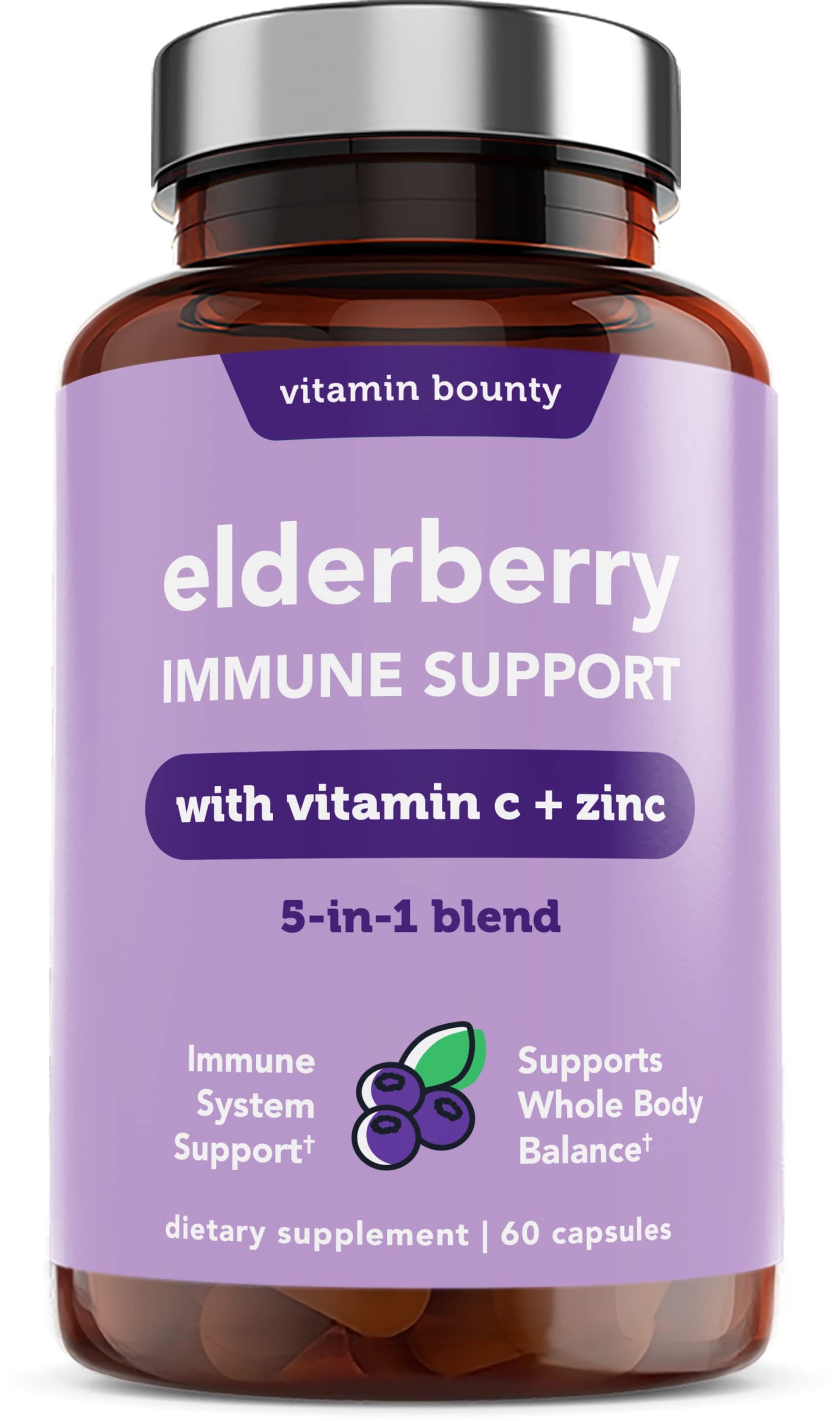Vitamin Bounty Elderberry Immune Support Capsules, 120 Capsules