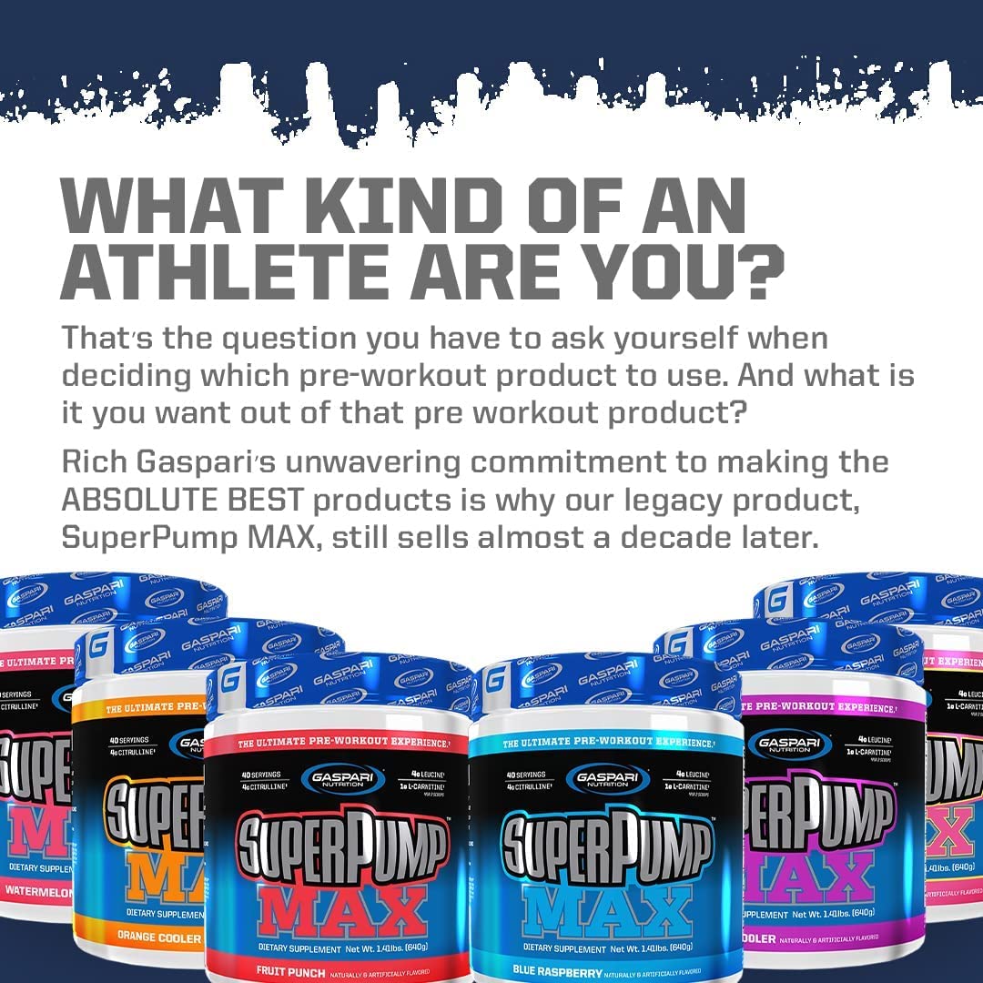 Gaspari Nutrition Superpump Max Pre-Workout Powder, Grape Cooler, 22.56 oz