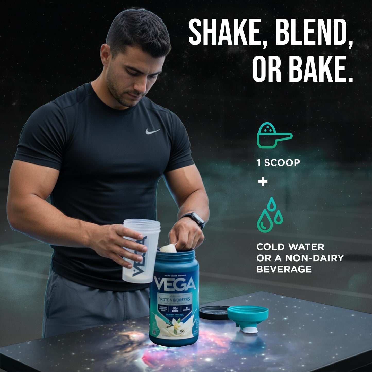 Vega Premium Protein + Supergreens Creamy Vanilla Protein Powder, 26.8 oz