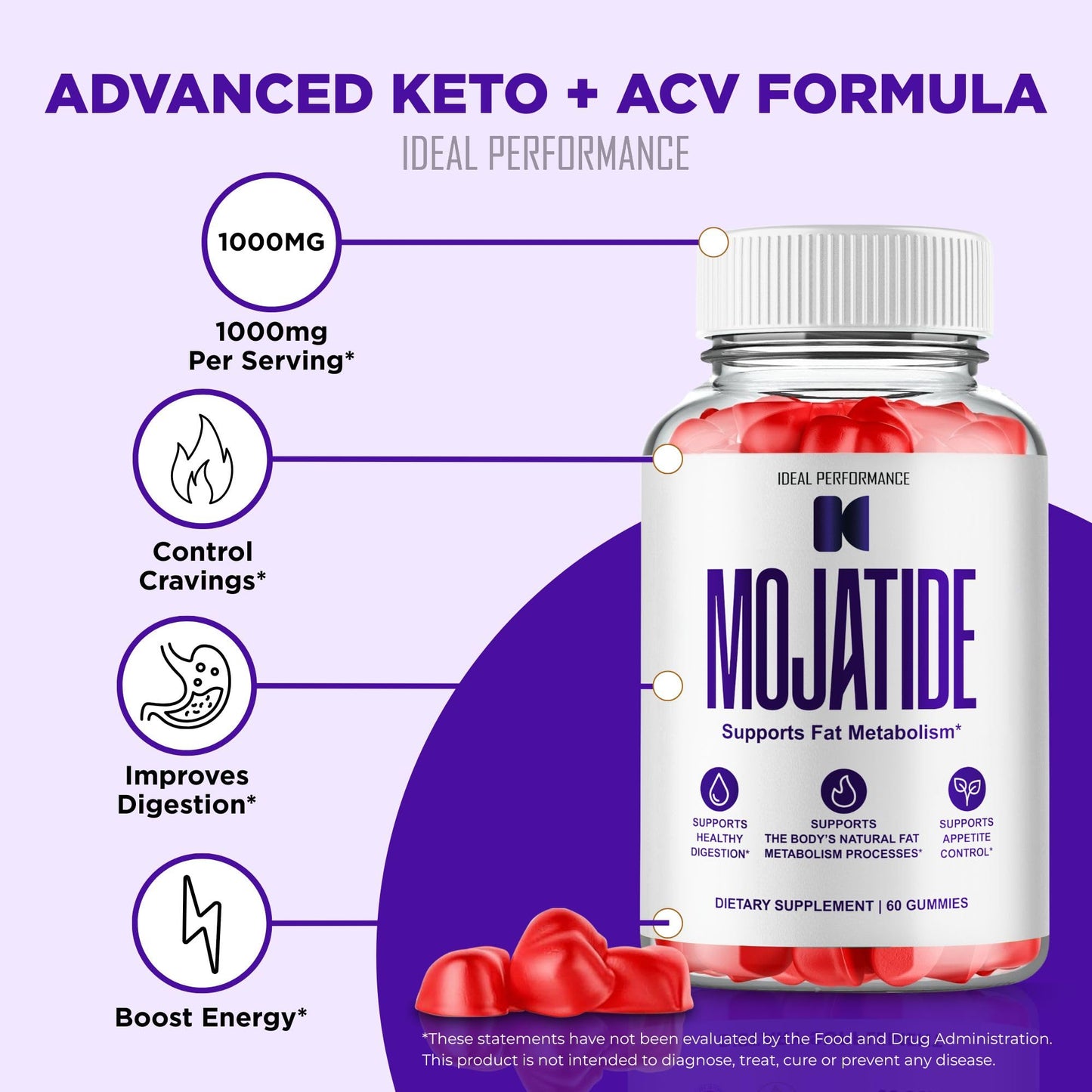 IDEAL PERFORMANCE Mojatide Gummies 60 Count