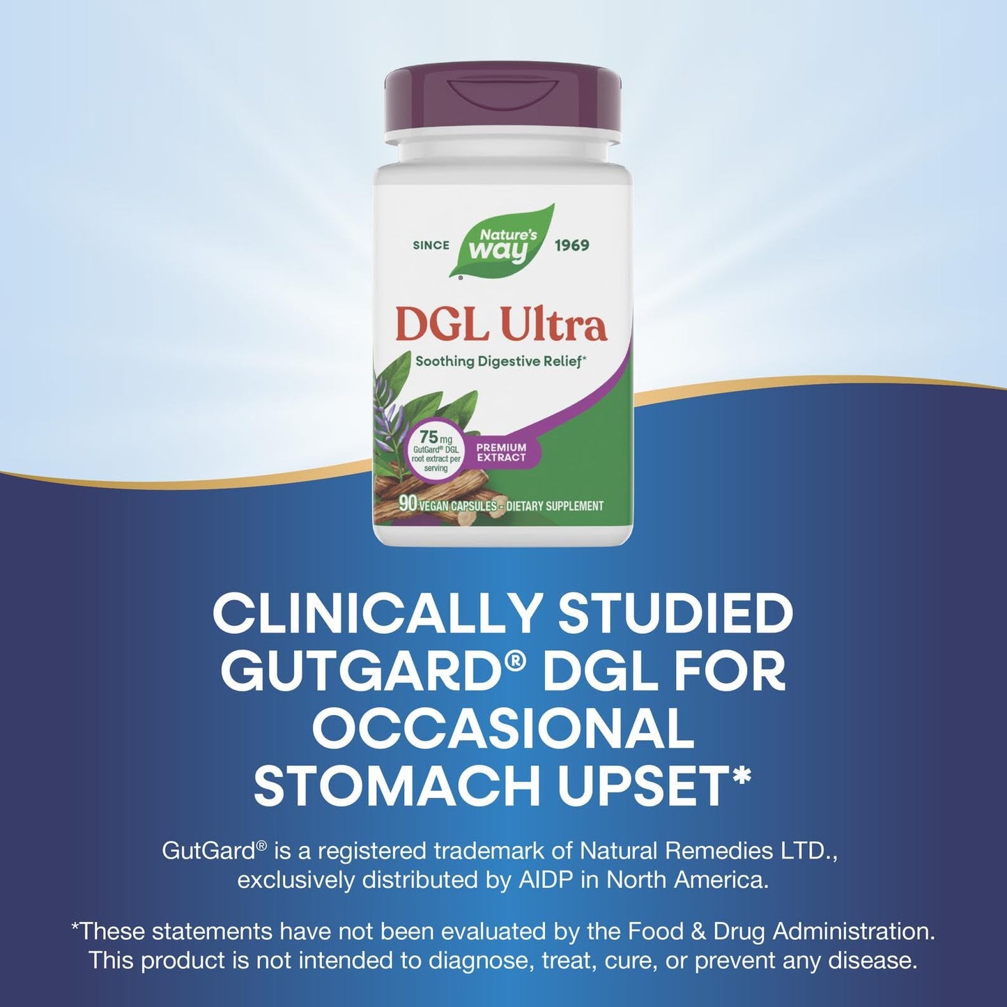 Nature's Way Premium Extract DGL Ultra Extra Strength Digestive Relief Capsules, 90 Count