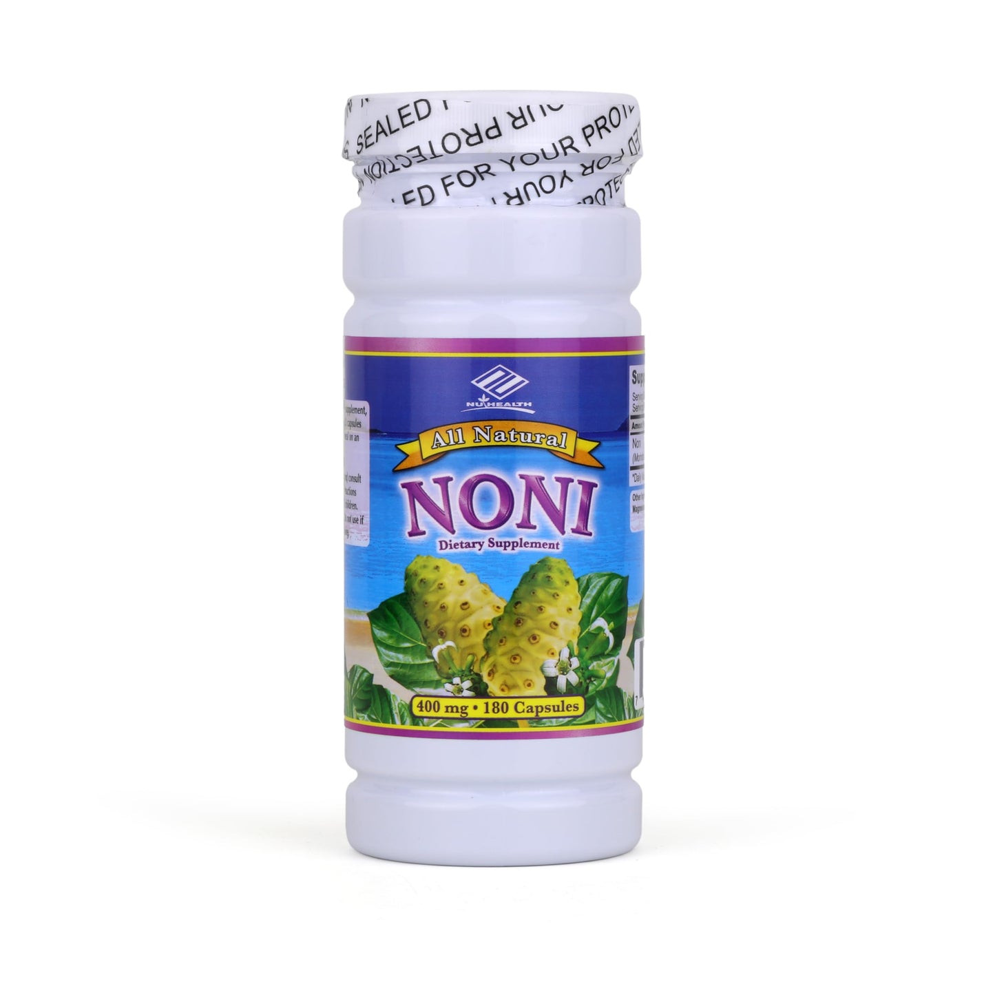 Nu-Health Noni Capsules 400mg Morinda Citrifolia Superfruit Extract, 180 Capsules