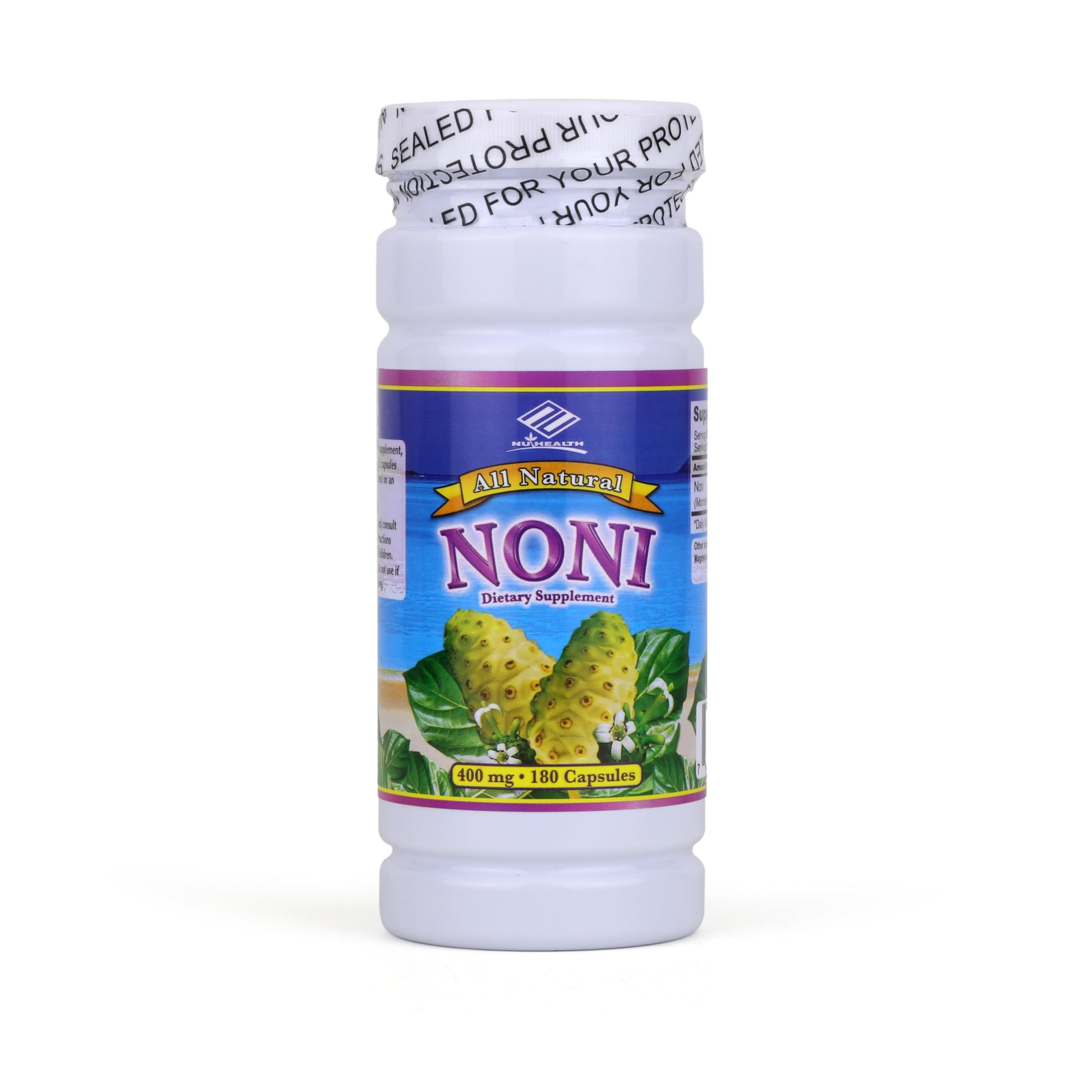 Nu-Health Noni Capsules 400mg Morinda Citrifolia Superfruit Extract, 180 Capsules