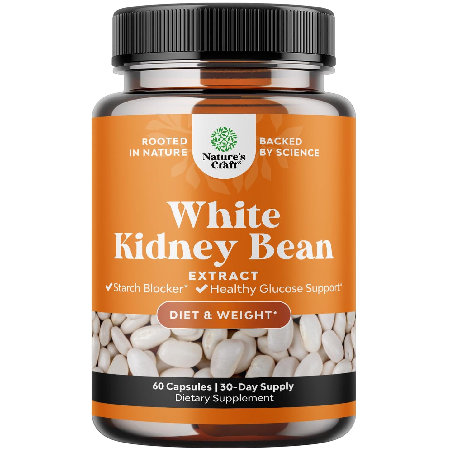 Natures Craft White Kidney Bean Extract Capsules, 60 Count