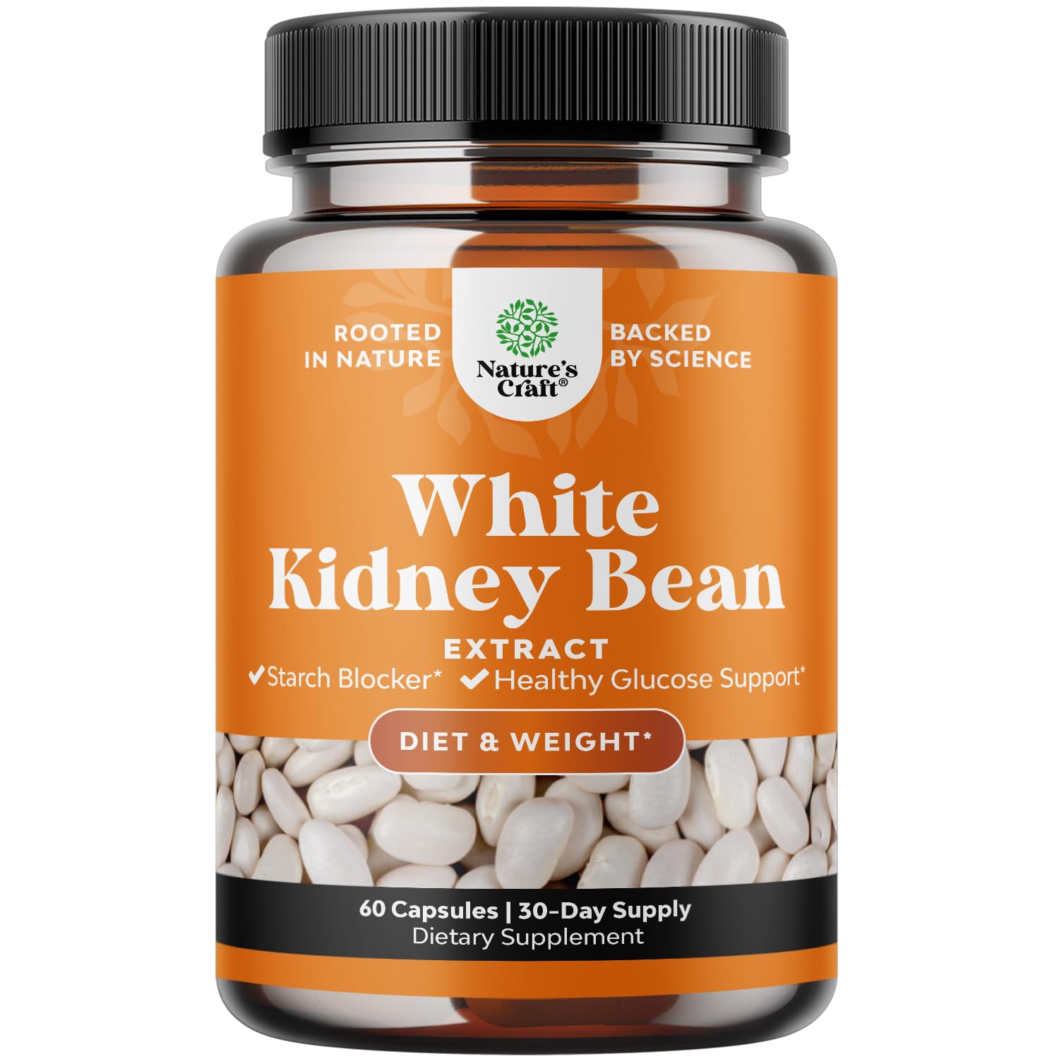 Natures Craft White Kidney Bean Extract Capsules, 60 Count