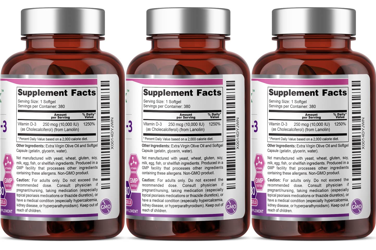 Biophix Vitamin D-3 10000 IU 1140 Softgels