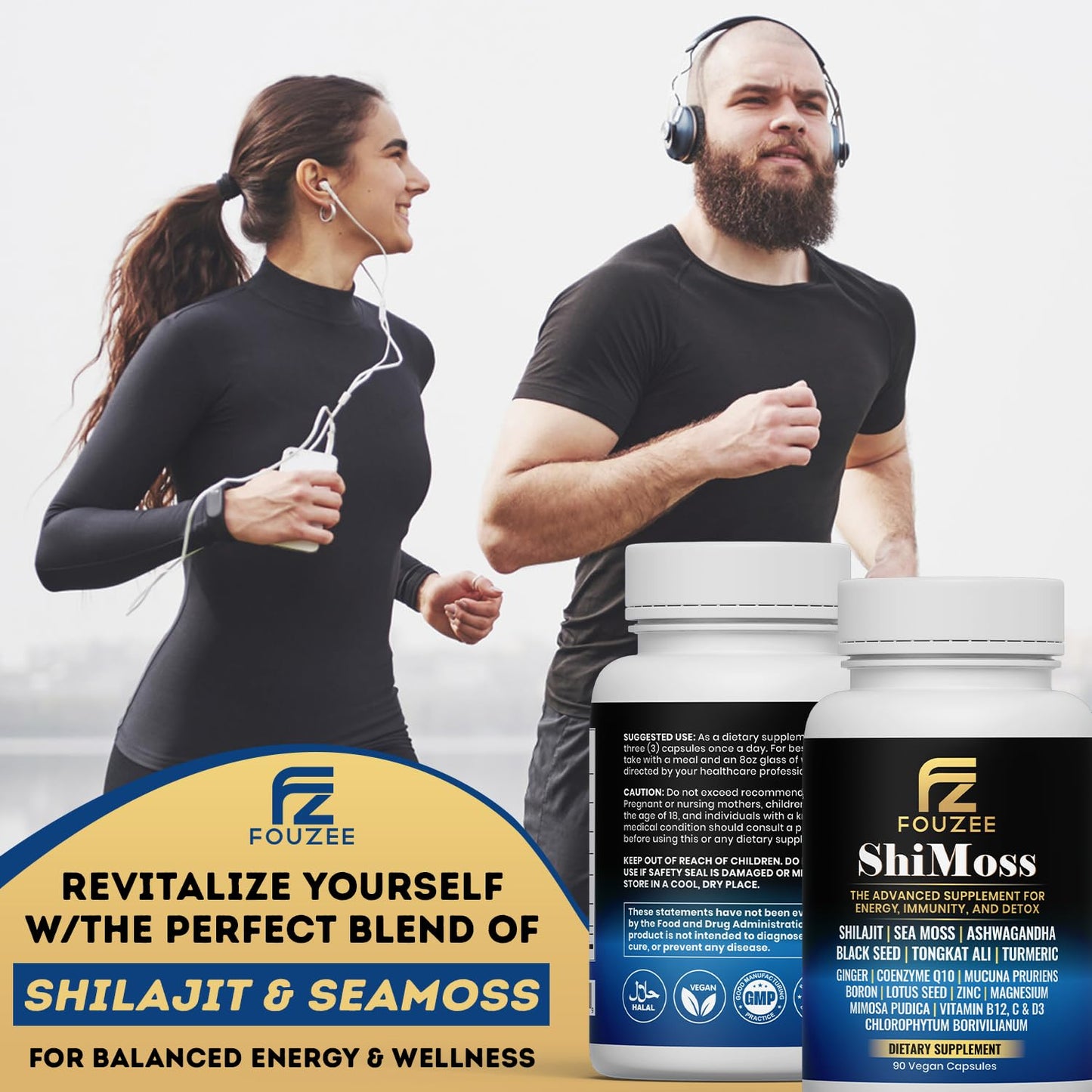 FOUZEE ShiMoss Supplement with Shilajit Capsules 90 Count