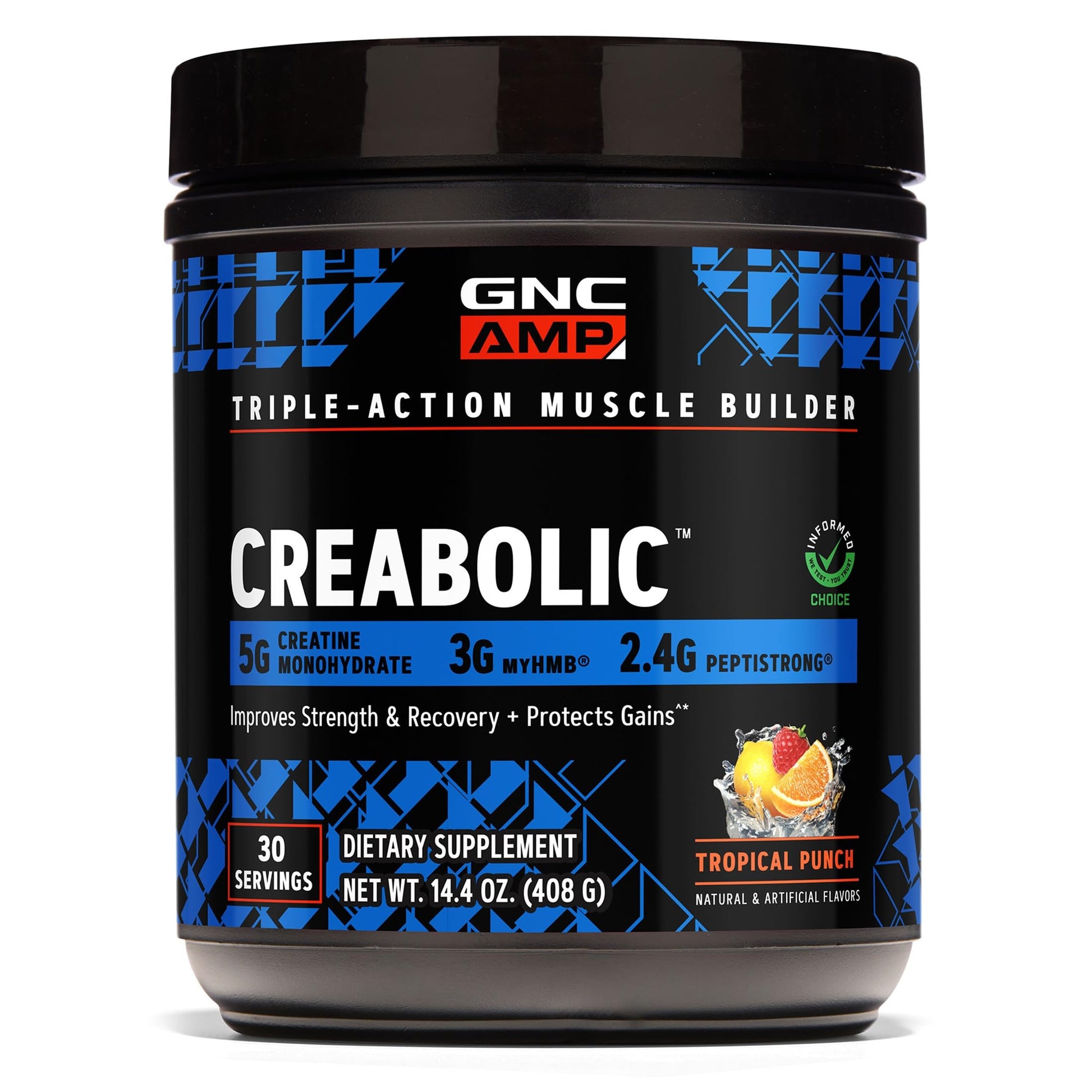 GNC AMP Creabolic Creatine Monohydrate Powder 14.4 Ounce