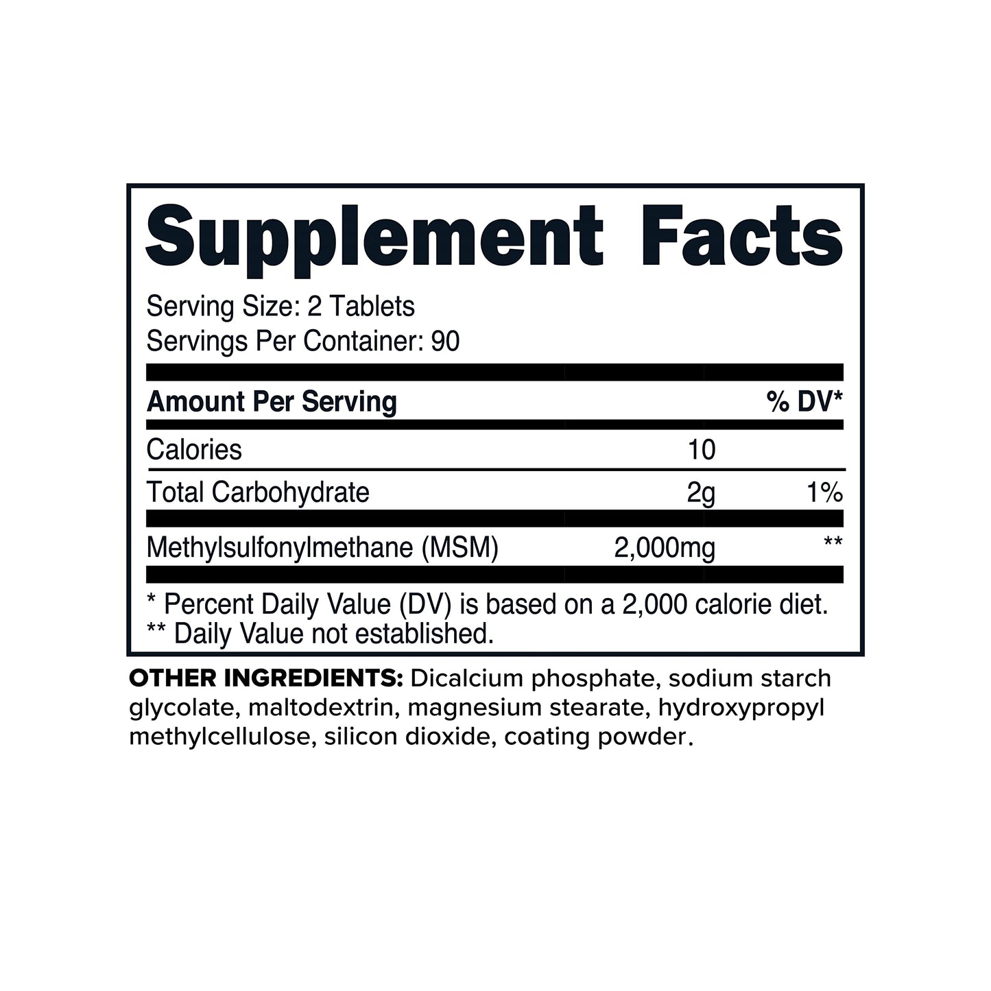 Primaforce MSM 2000mg Tablets, 180 Tablets