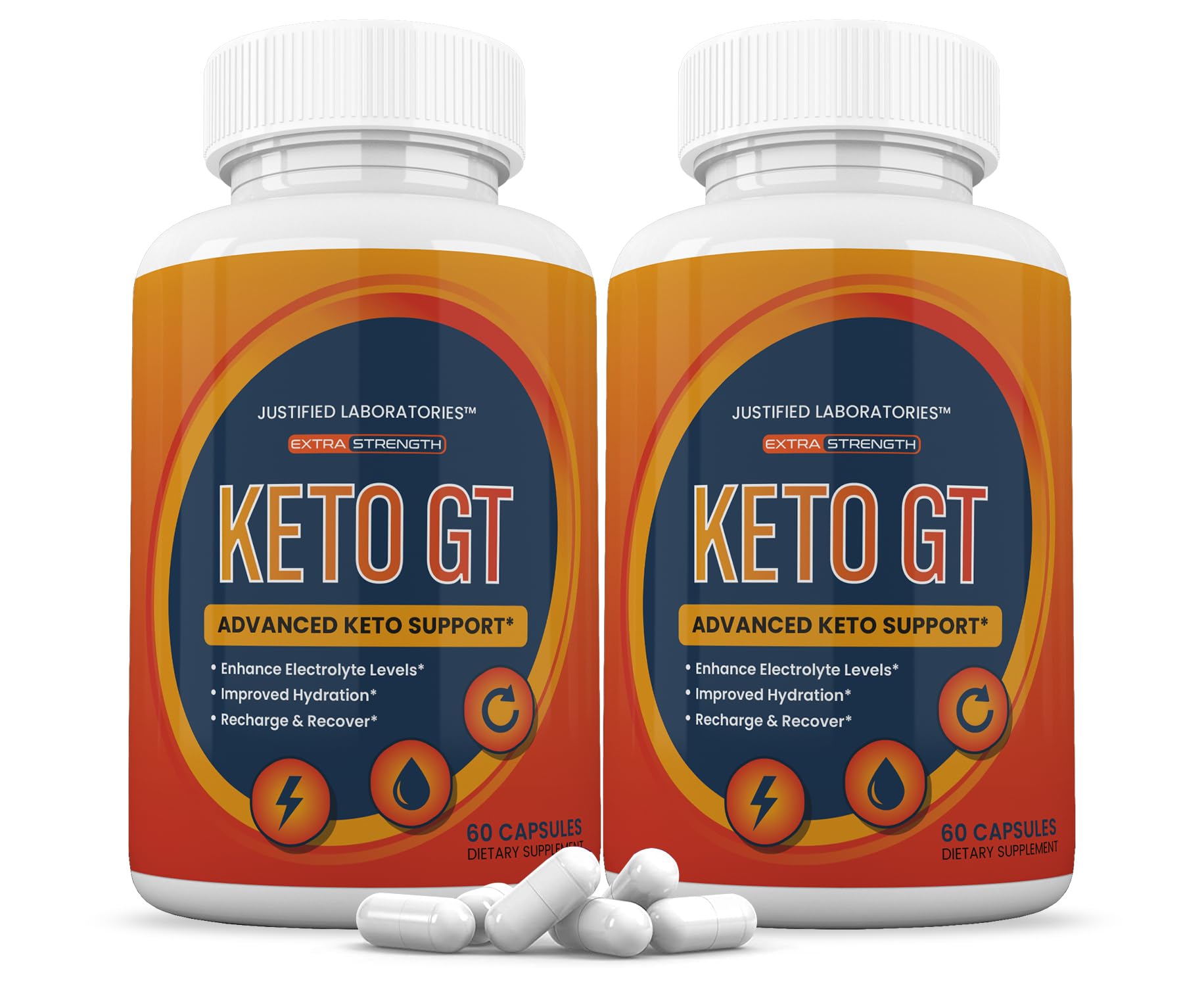 Justified Laboratories Keto GT Keto Pills 1275MG New & Improved Formula Contains Apple Cider Vinegar Extra Virgin Olive Oil Powder Green Tea Leaf 60 Capsules