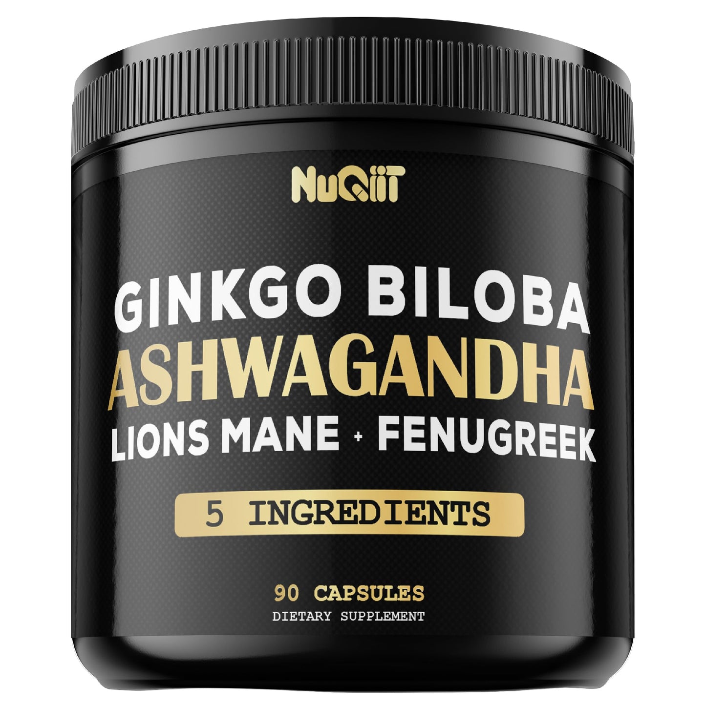 NUQIIT Ashwangdha Capsules with Fenugreek Seed, Ginkgo Biloba & More, 90 Capsules