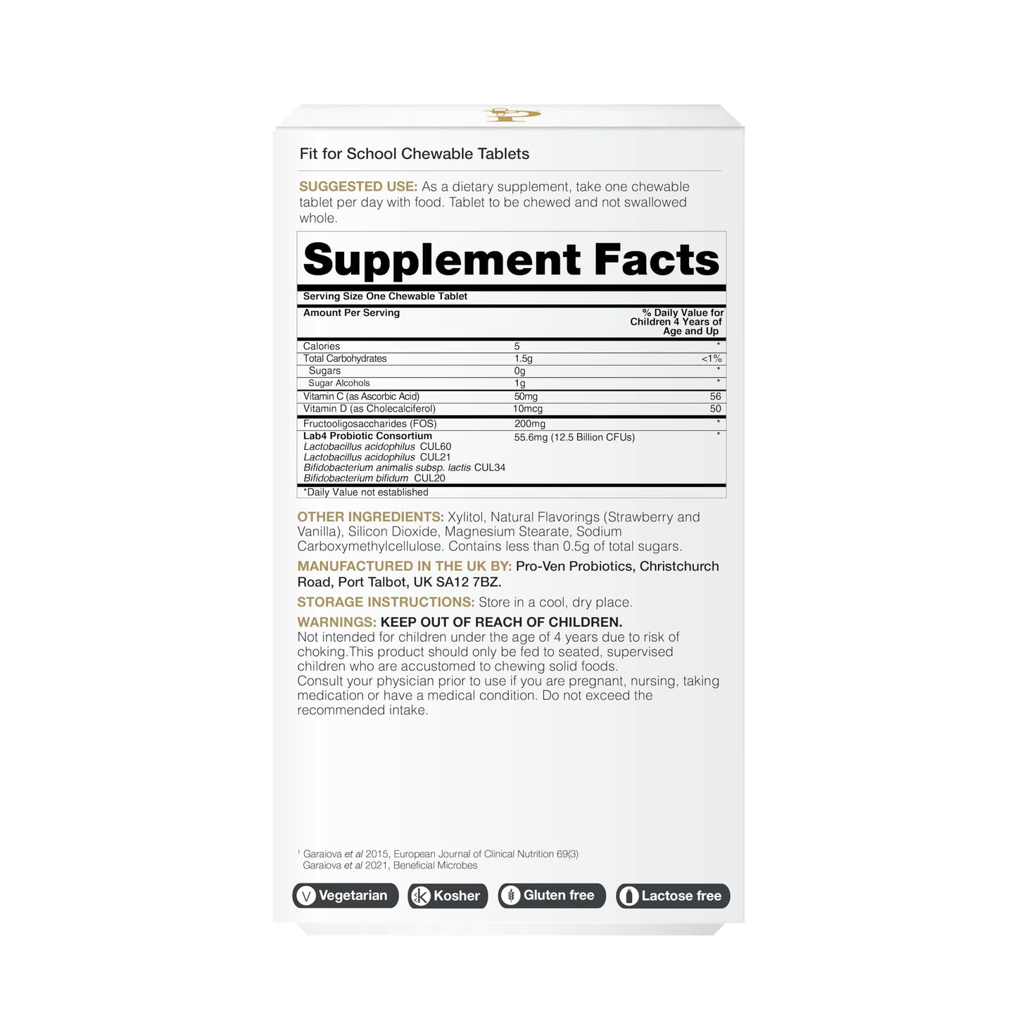 Pro-Ven Fit for School Kids Probiotic Capsules 30 Count