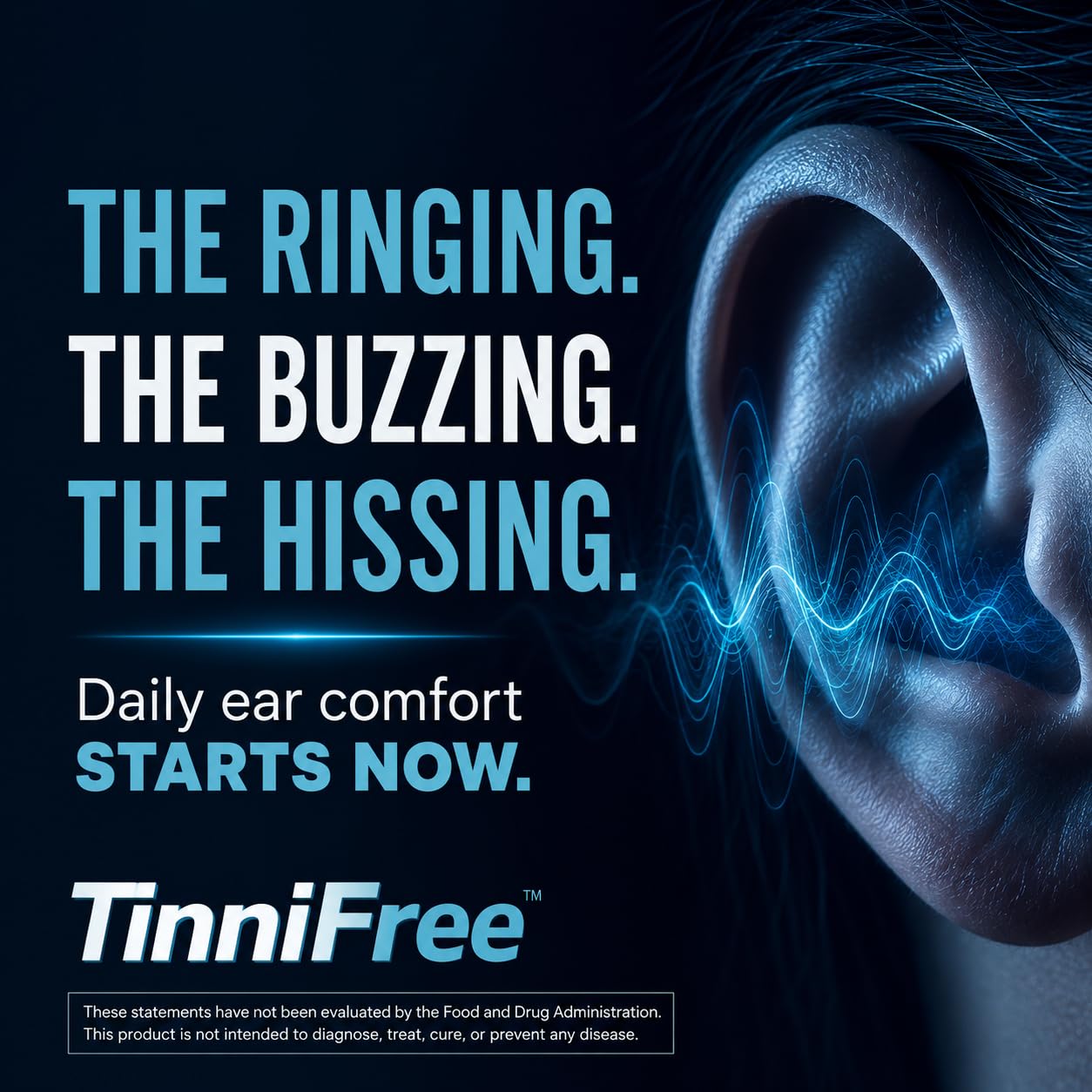 Vita Sciences TinniFree Ear & Hearing Support Supplement with B12 & Magnesium, 60 Capsules