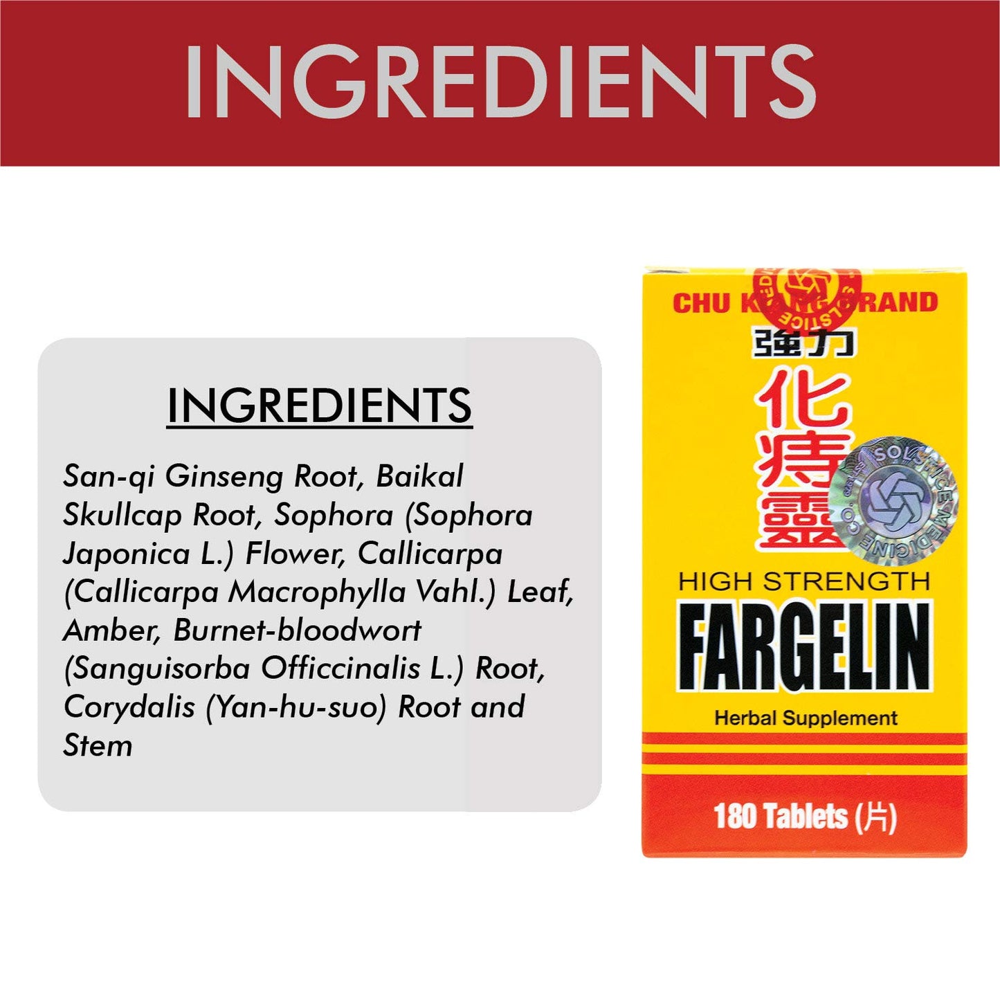 Chu Kiang Brand Fargelin High Strength 180 Tablets