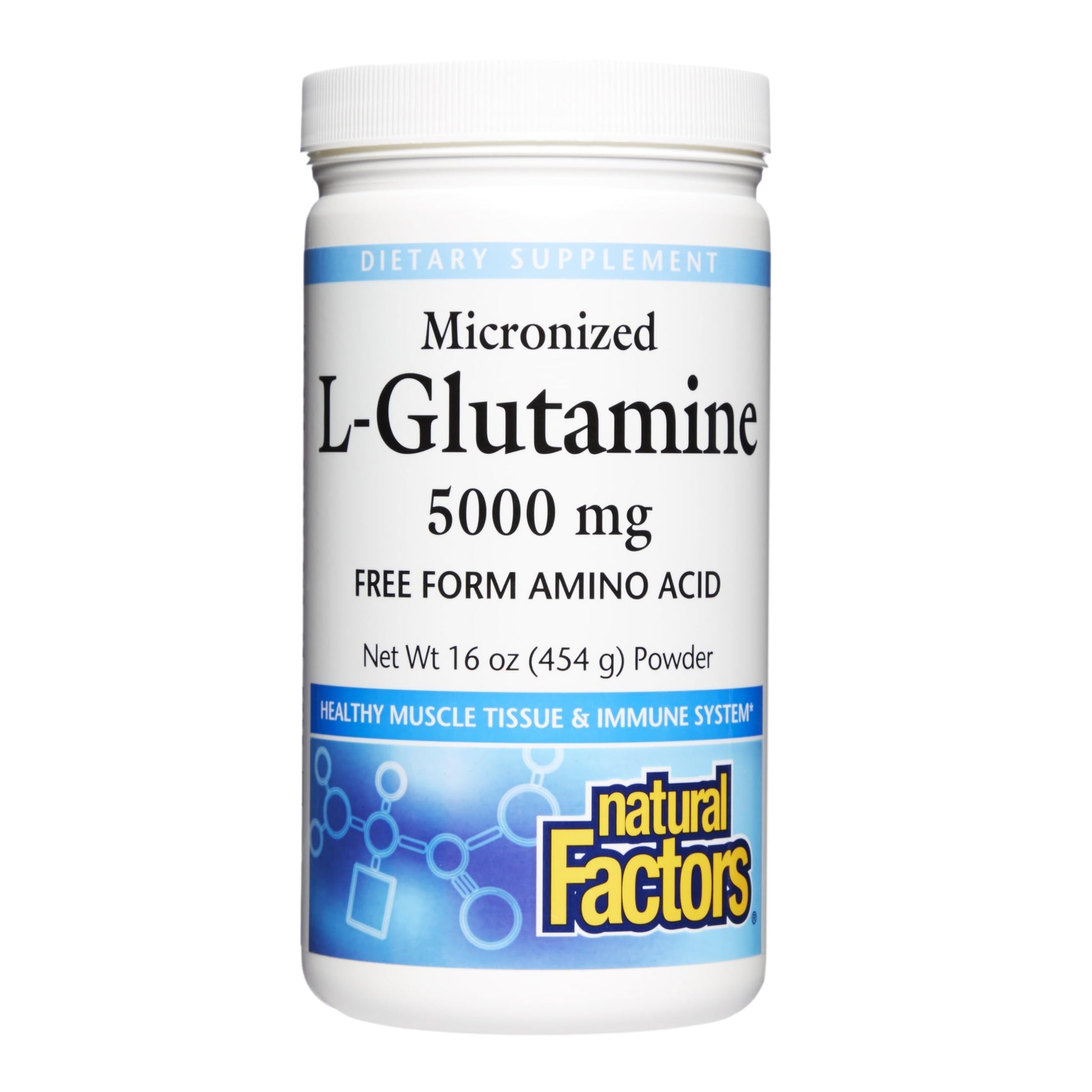 Natural Factors Micronized L-Glutamine 5,000 mg Powder, 16 oz