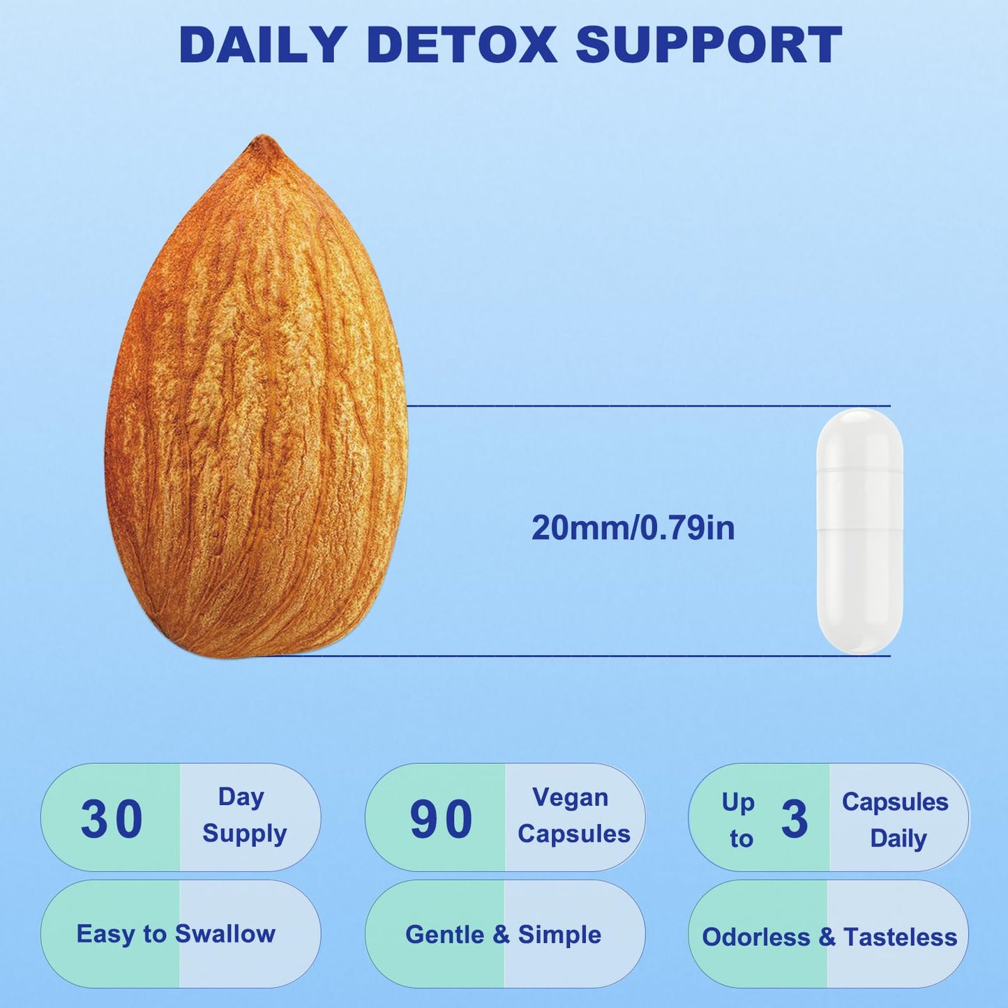 HUXINSK Zeolite Detox Supplement Capsule, 90 Capsules