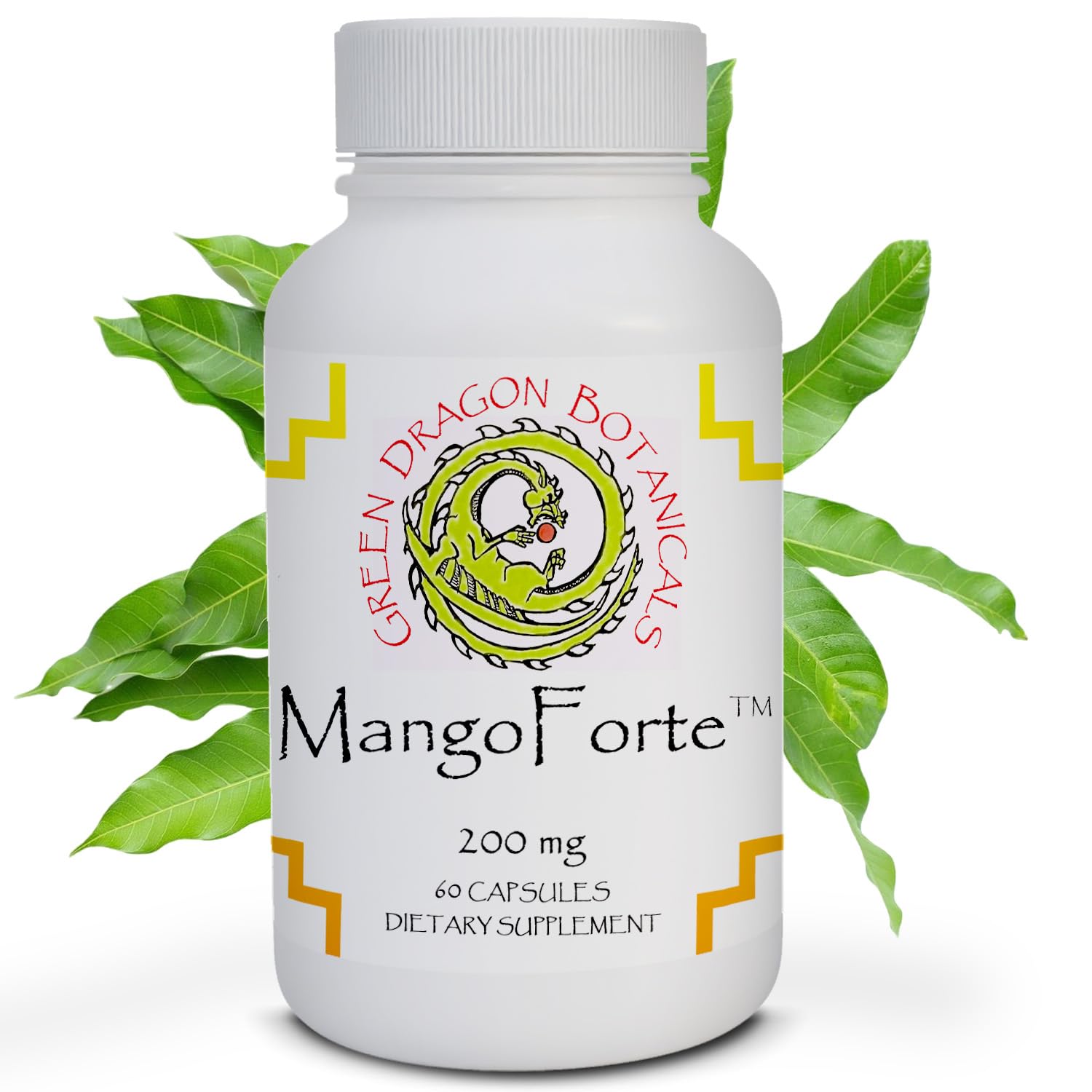 Green Dragon Botanicals MangoForte Mango Leaf Supplements 200 mg Capsules 60 Count