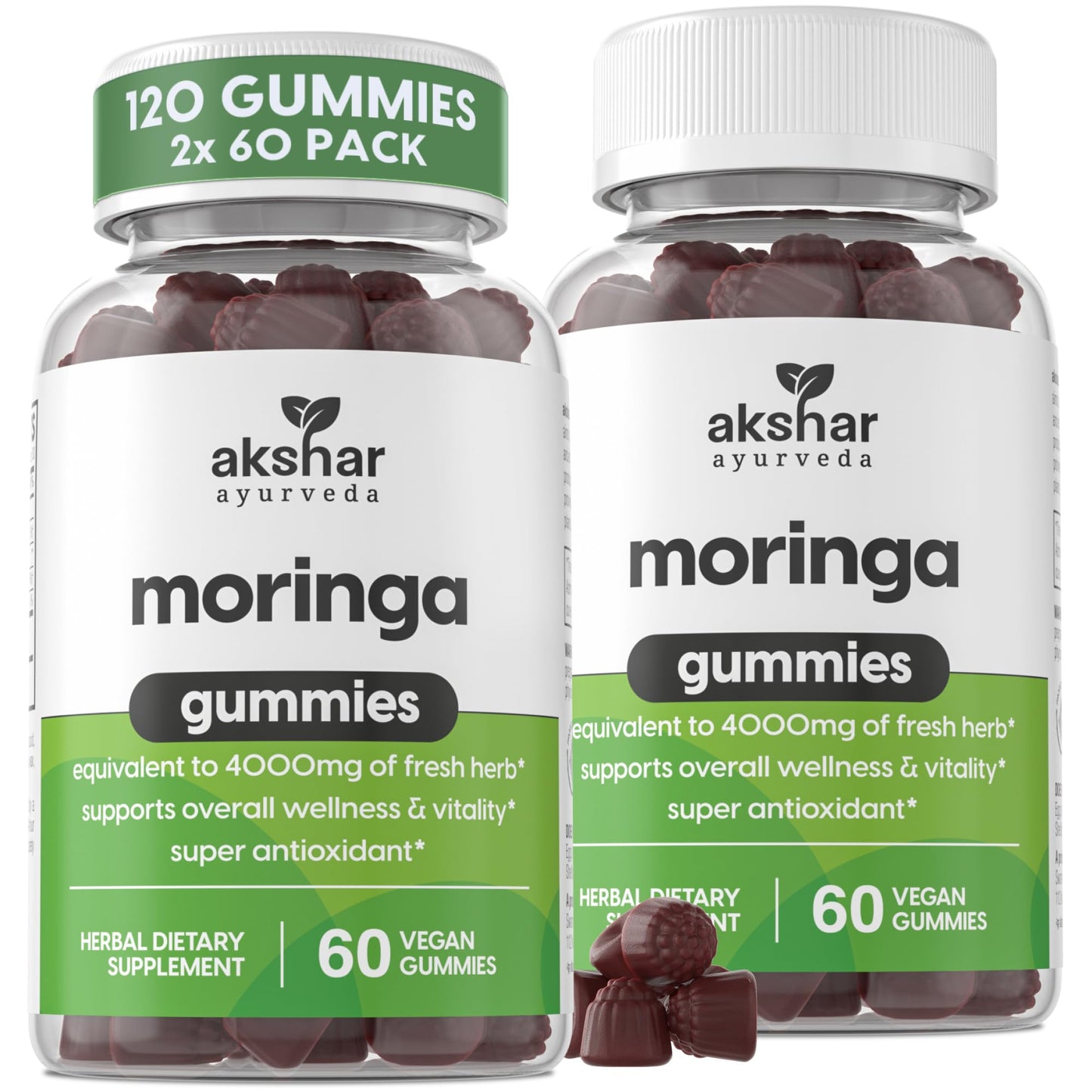 AKSHAR Ayurveda Moringa Gummies 120 Count