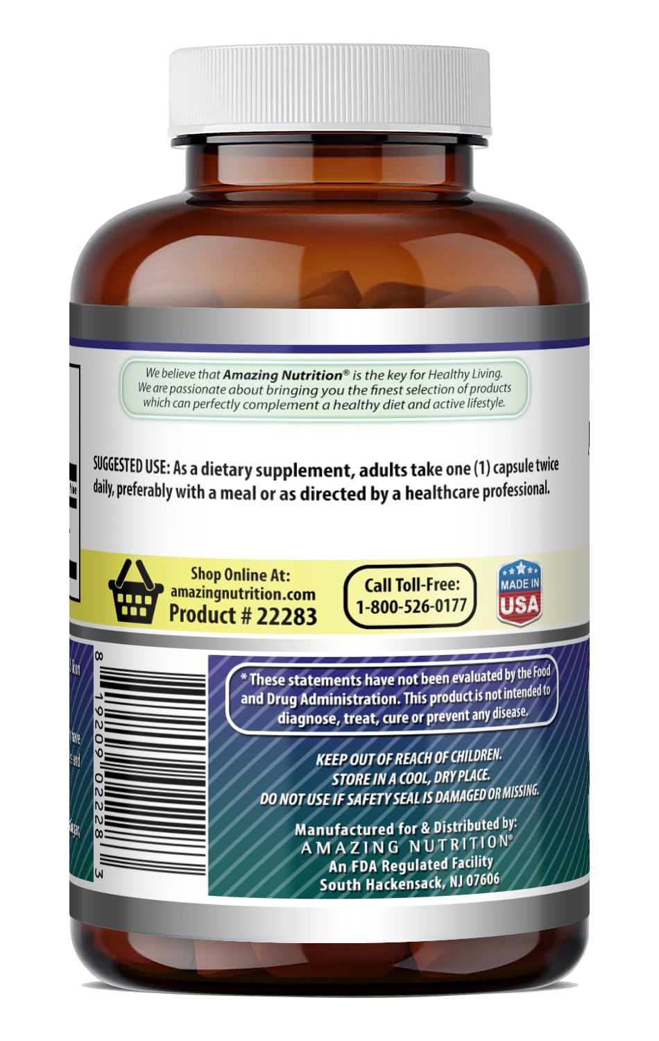 Amazing Nutrition Alpha Lipoic Acid 600 Mg Per Serving Capsules 240 Count