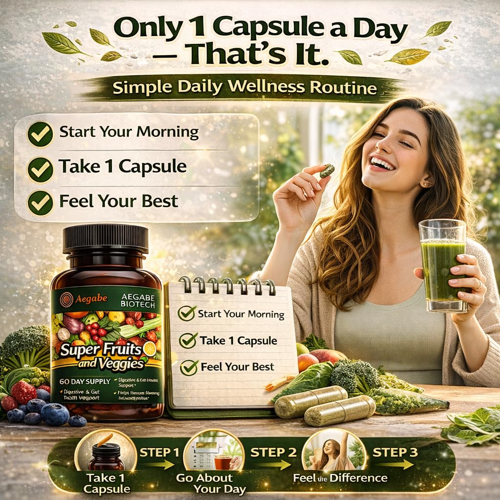 Aegabe Super Fruits and Veggies Supplement Capsule 60 Capsules