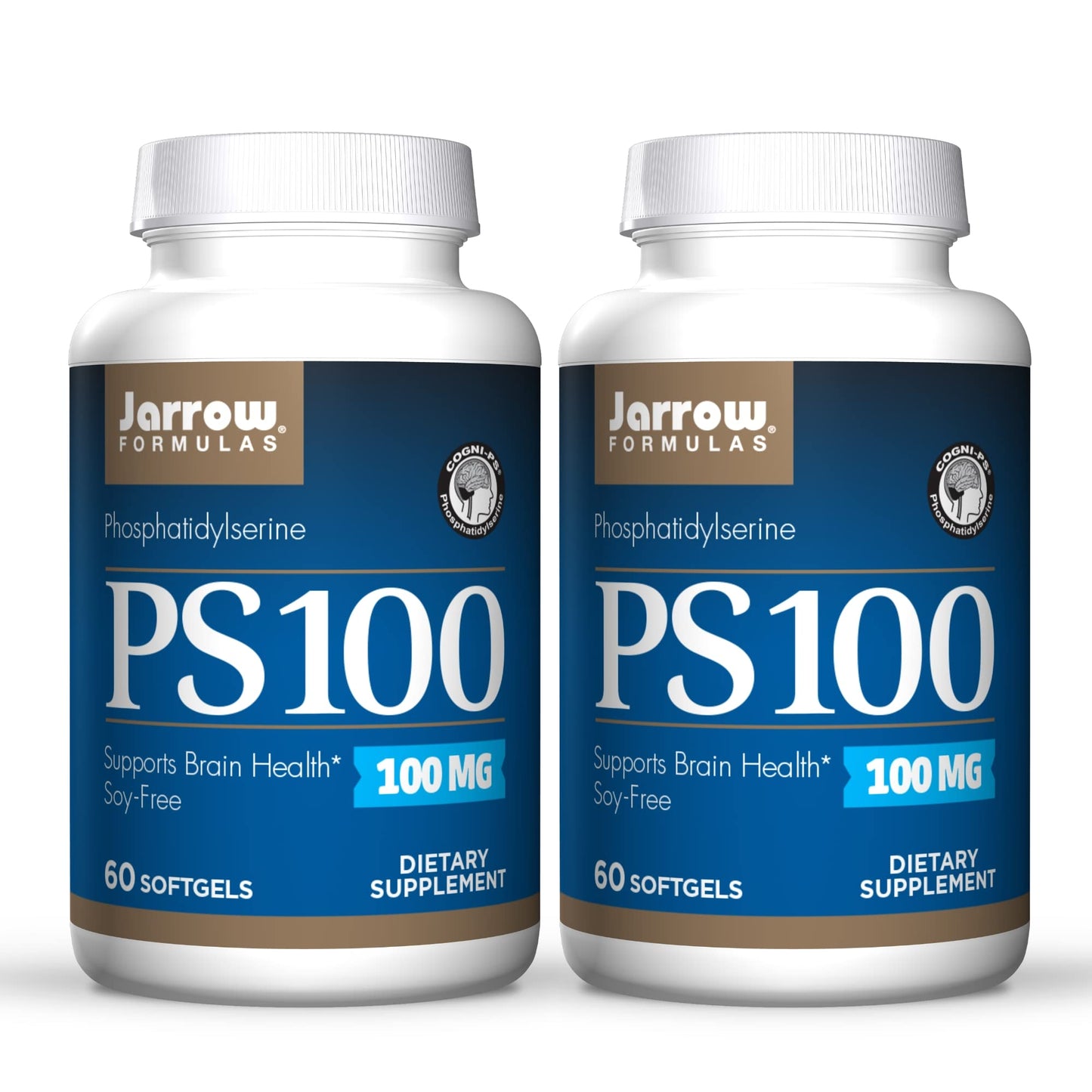 Jarrow Formulas PS 100 100 mg Phosphatidylserine (PS) Supports Brain Health Soy Free Softgels 60
