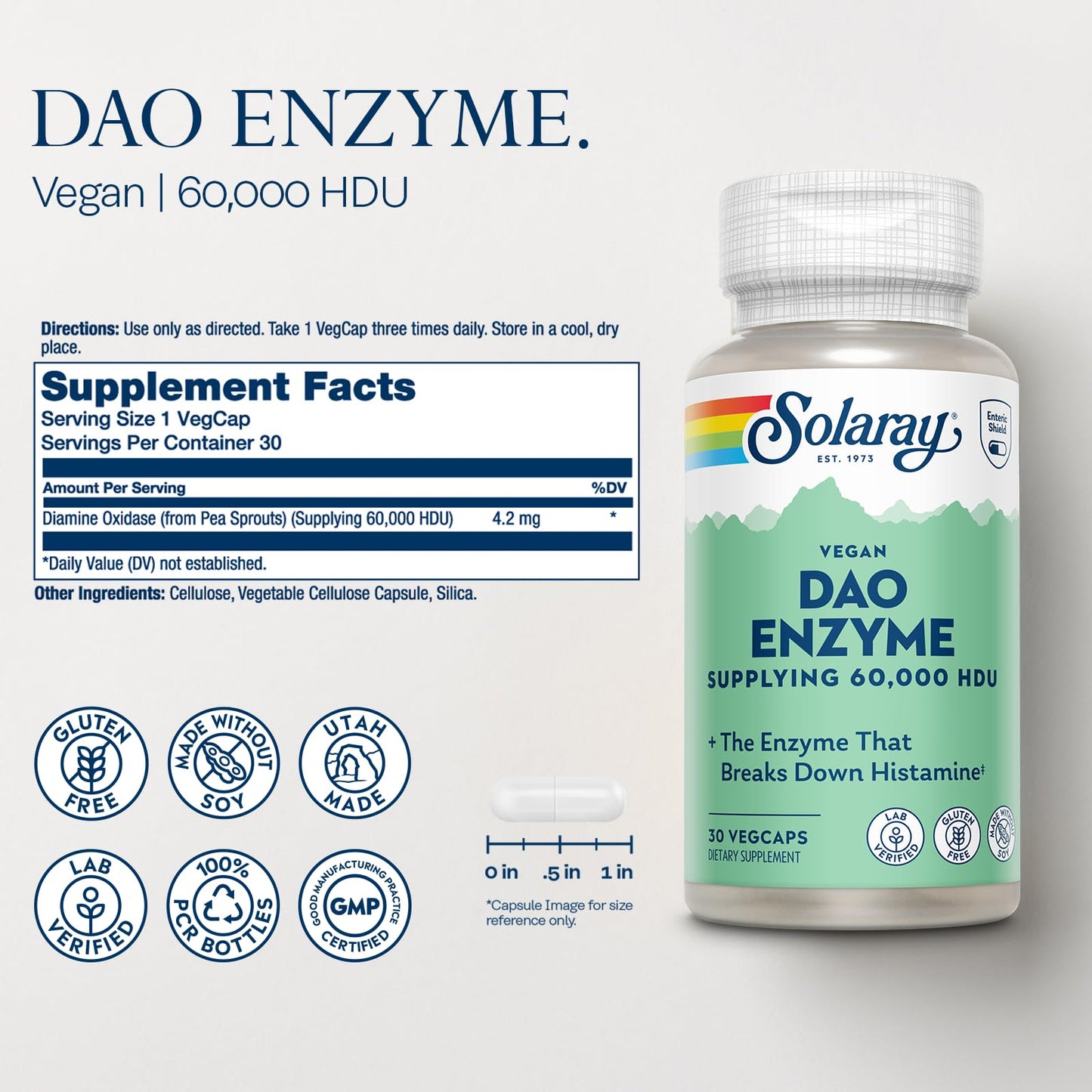 Solaray DAO Enzyme Capsule 30 VegCaps