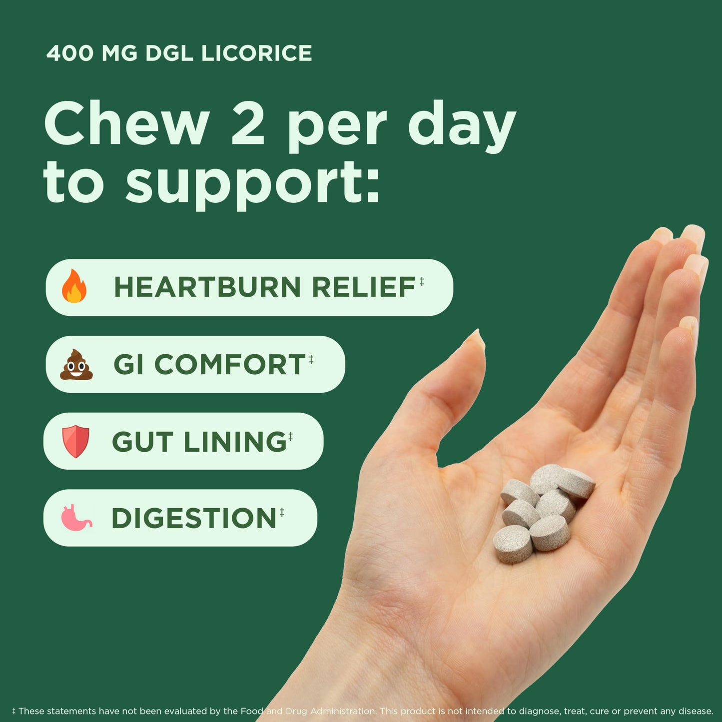 Yuve DGL Licorice Tablets 4000 mg, 120 Count