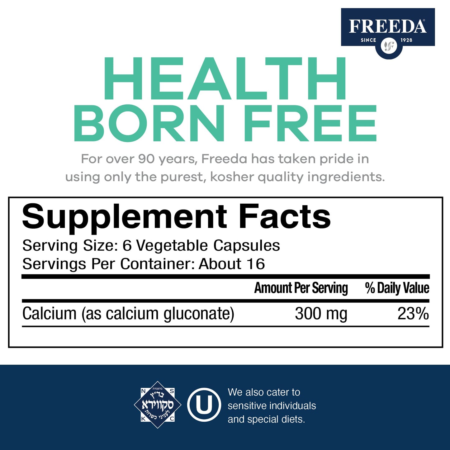 Freeda Calcium Gluconate 100 Capsules