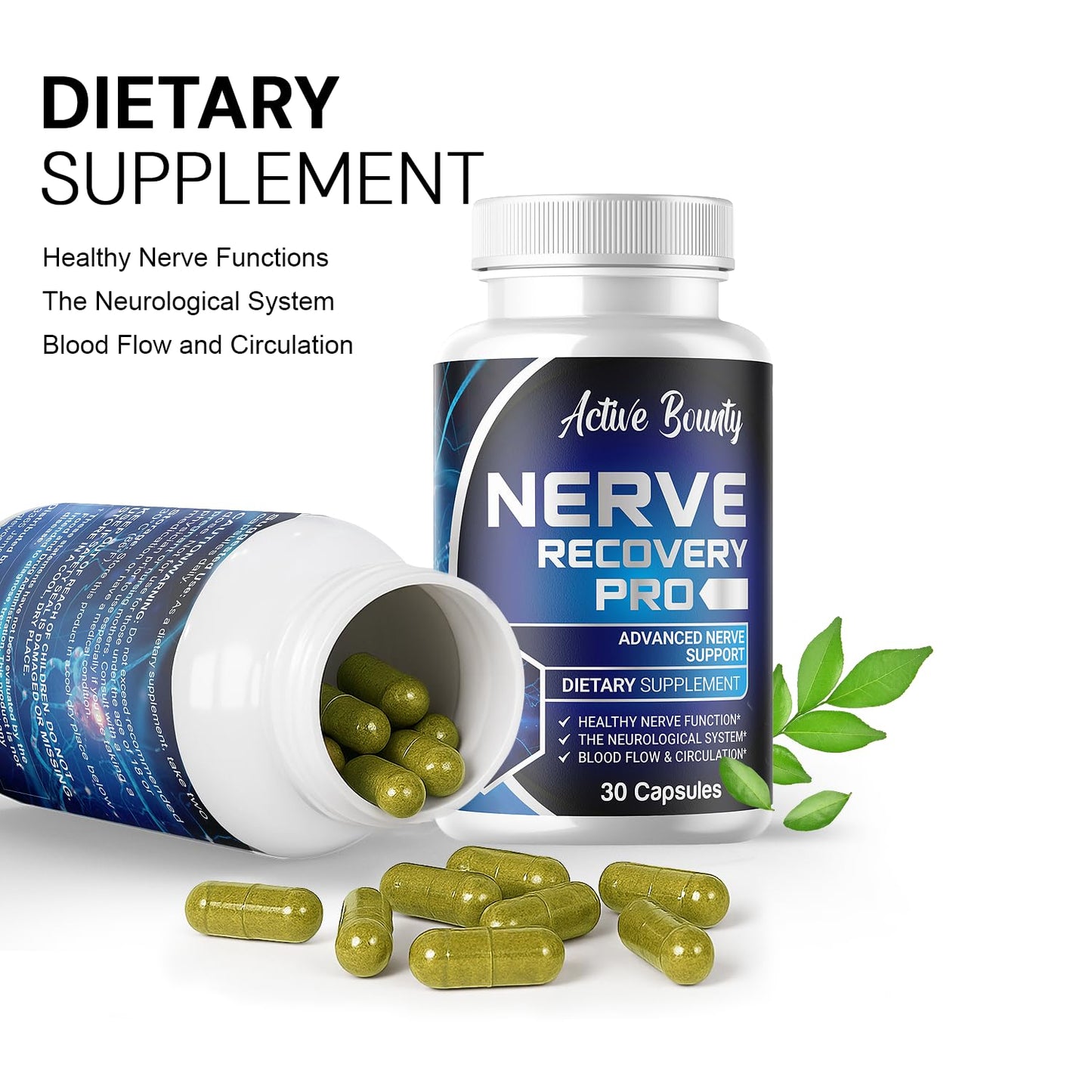 Active Bounty Nerve Recovery Pro Nerve Support Supplement with Alpha Lipoic Acid, Turmeric & Acetyl-L-Carnitine, 30 Capsules