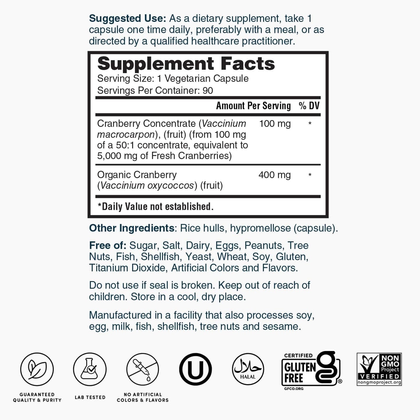 Nature's Lab Cranberry 5400mg, 90 Capsules