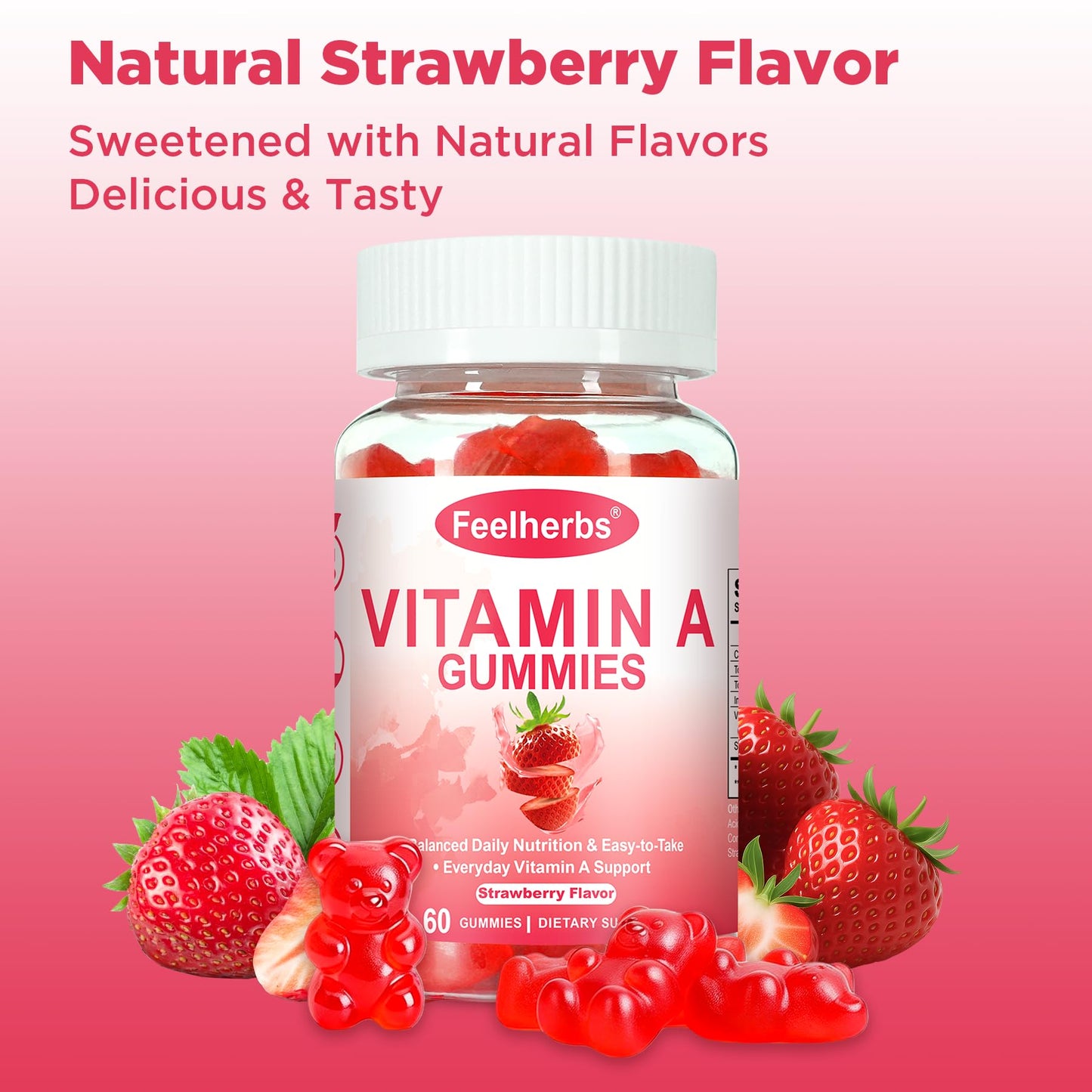 Feelherbs Vitamin A 25000 IU Gummies, 60 Count